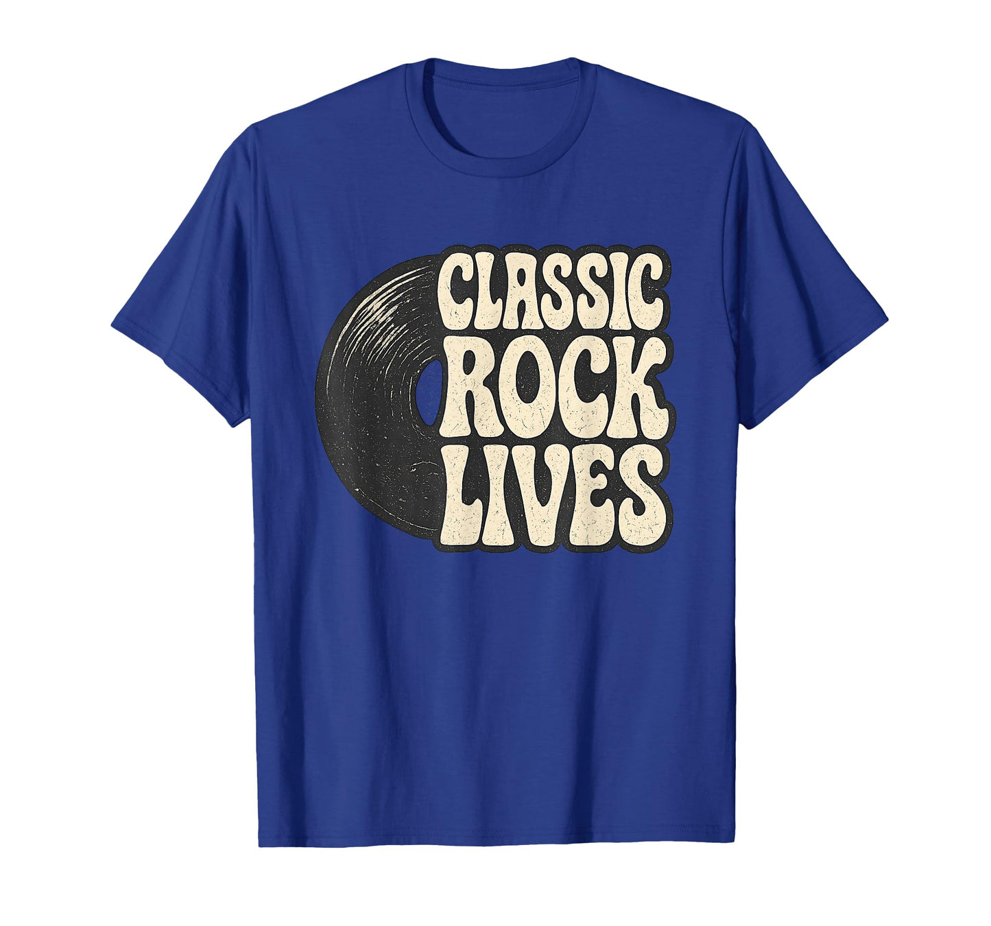 Funny Retro 70s 80s Music Vinyl Record Classic Rock Lives T-Shirt