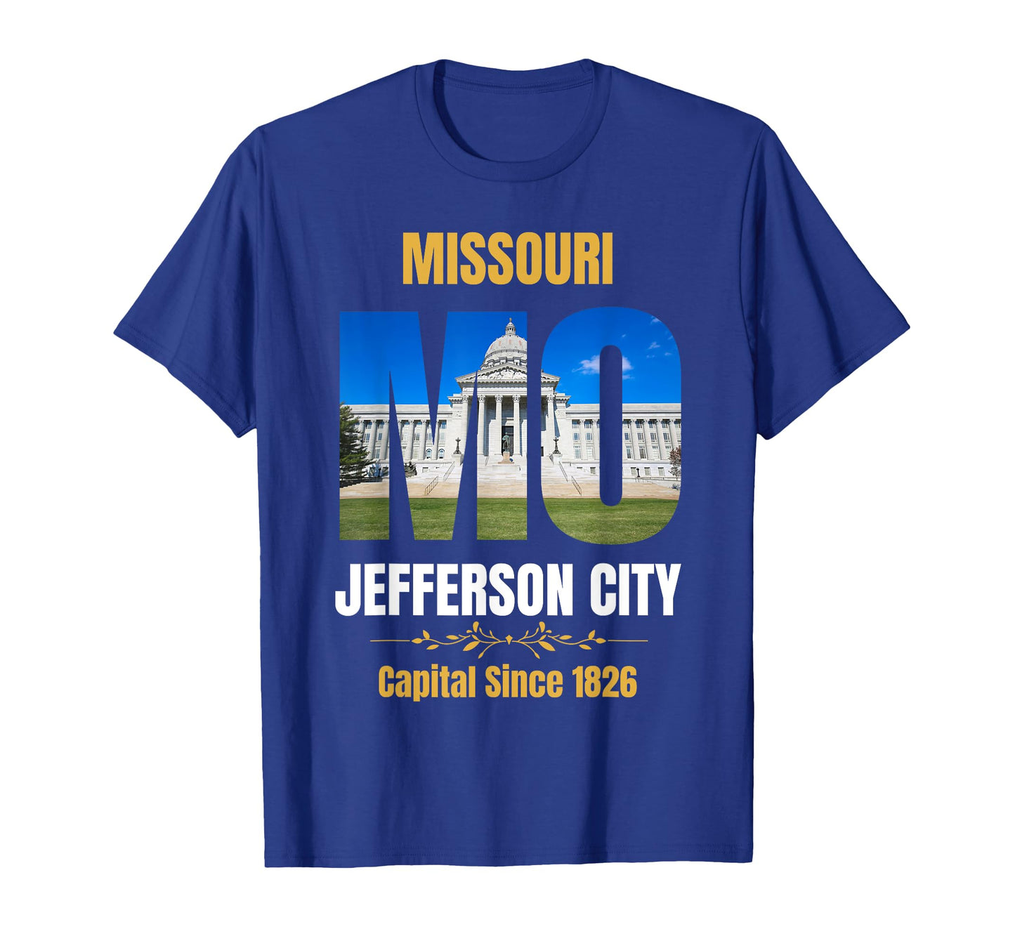 Jefferson City, State Capital of Missouri, Souvenir T-Shirt, Unisex-Adults, Black, Small, Short Sleeve, T-Shirt