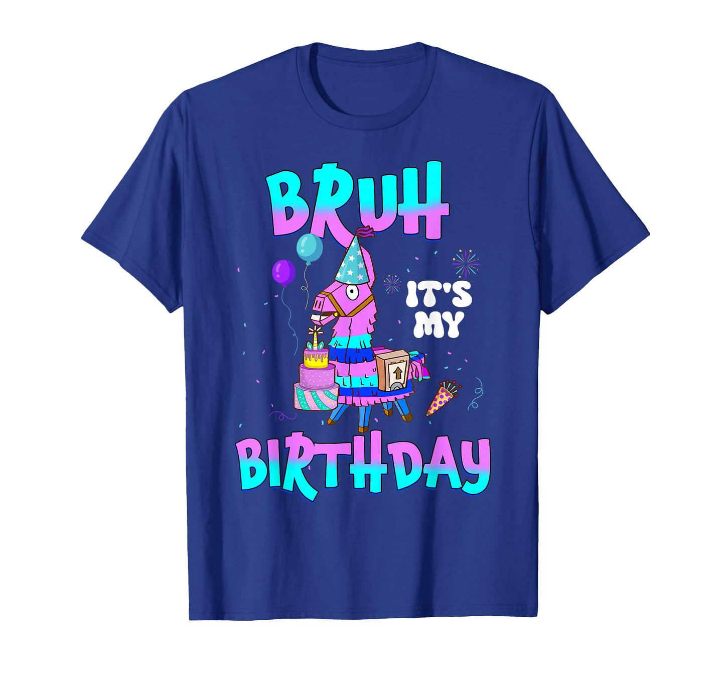 Bruh Its My Birthday Llama Matching Outfit Boy Girl Kid Bday T-Shirt