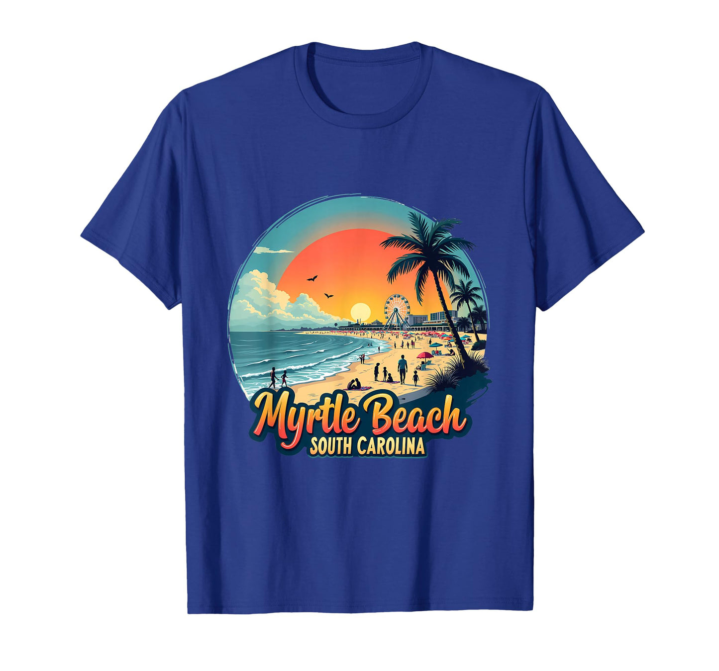 Myrtle Beach South Carolina Retro Sunset Beach T-Shirt