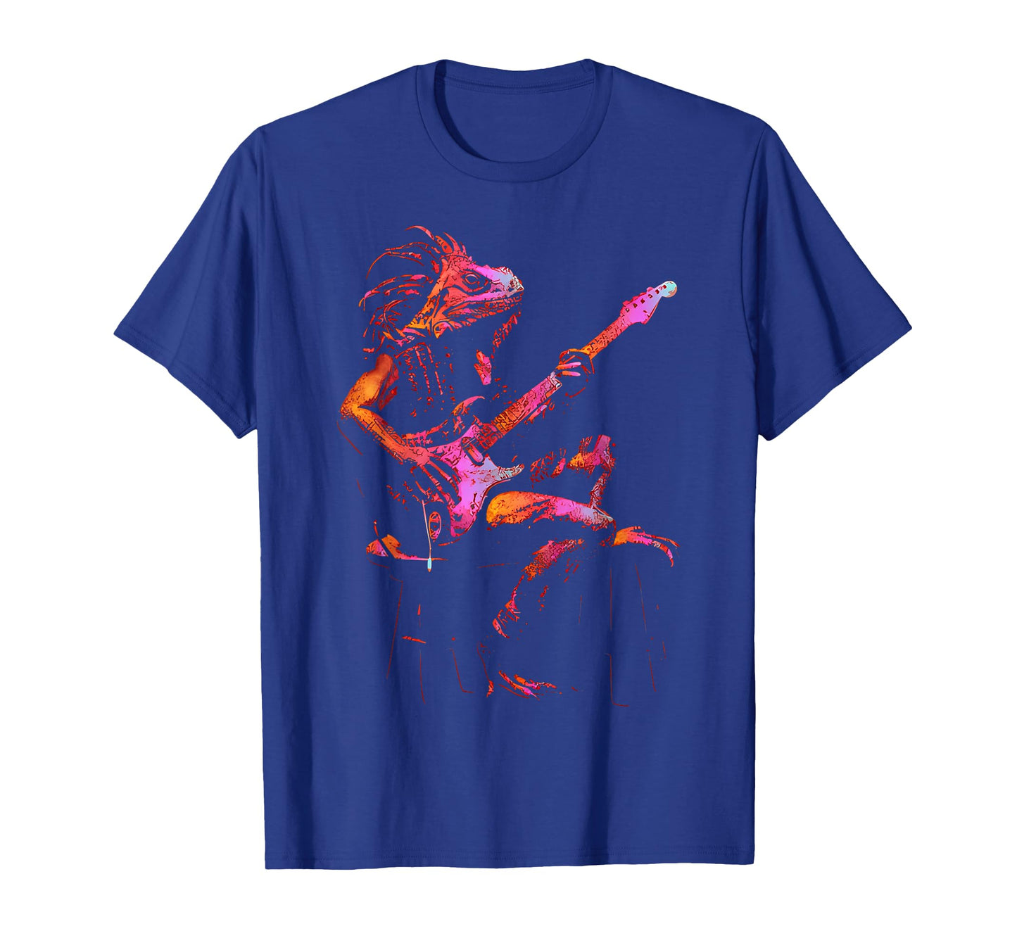 Iguana Playing Bass Guitar Punk Rock Rock & Roll Music T-Shirt