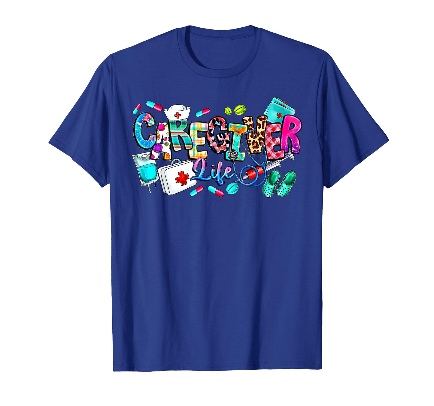 Leopard Caregiver Life Nurse Restorative Aide Caregivers Day T-Shirt