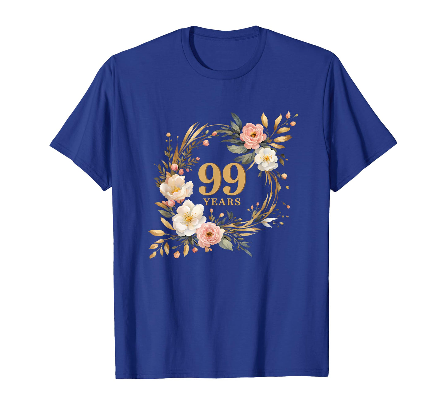 99 Years Celebration Watercolor Birthday Floral for Women T-Shirt