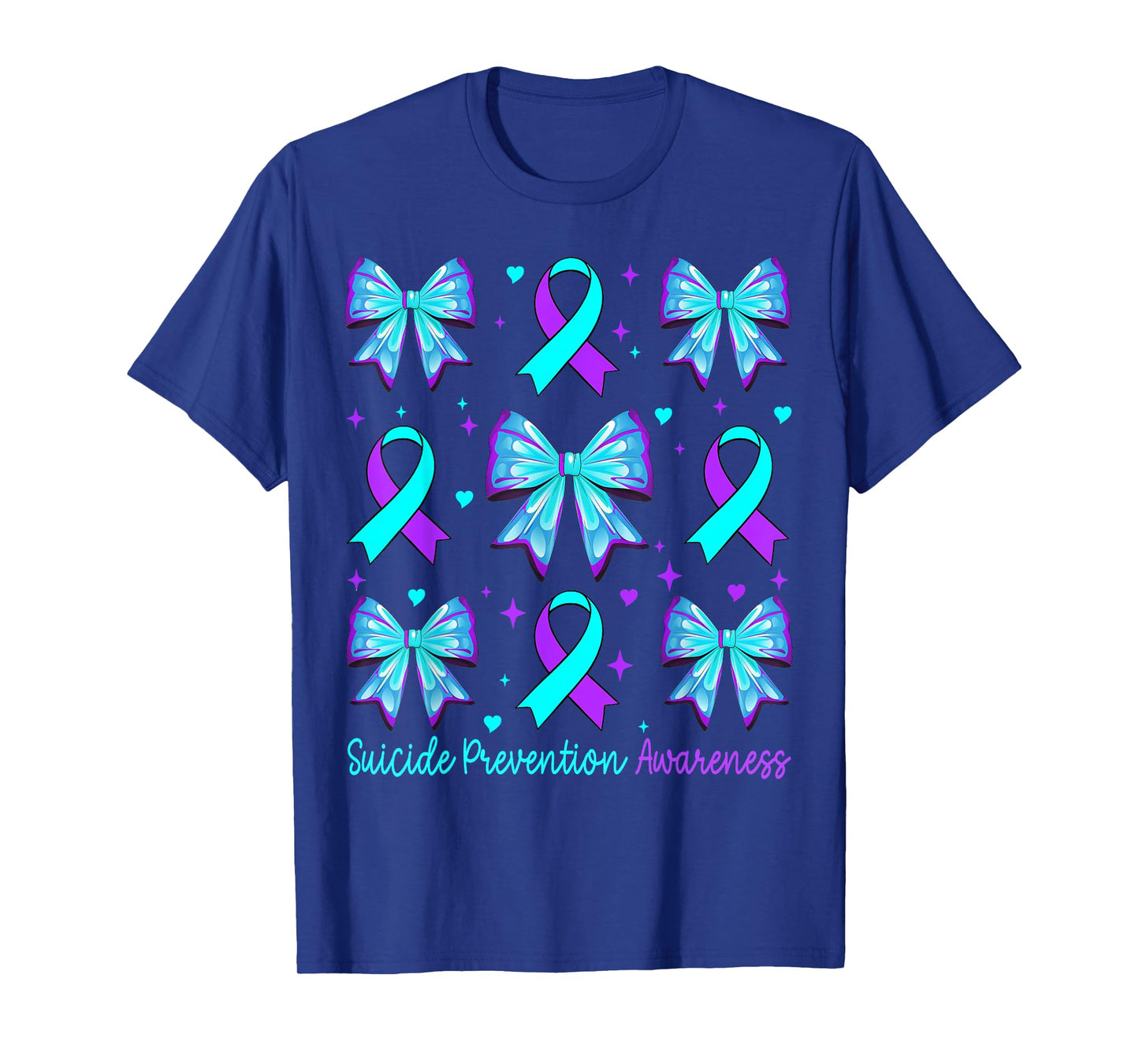 Cute Coquette Bow Suicide Prevention Awareness Women Girls T-Shirt