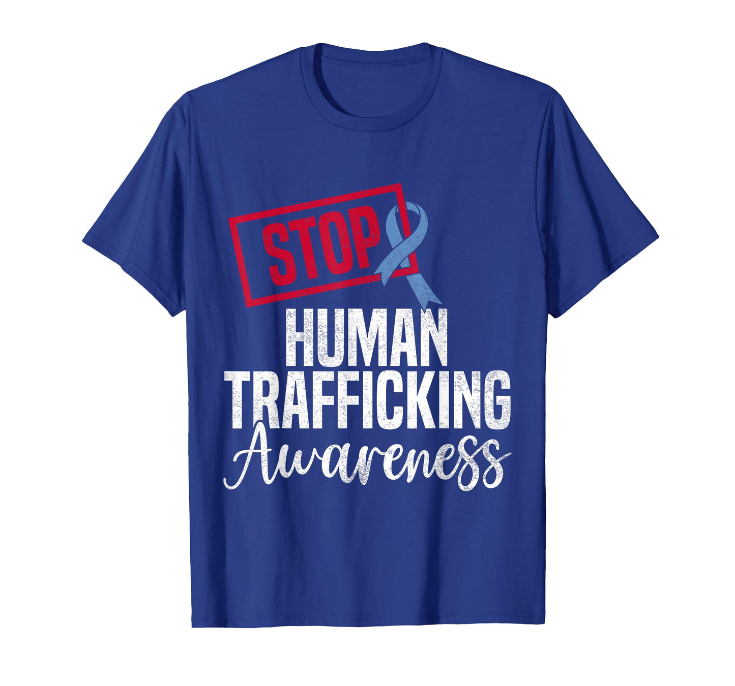 January Human Trafficking Awareness STOP Blue Ribbon T-Shirt