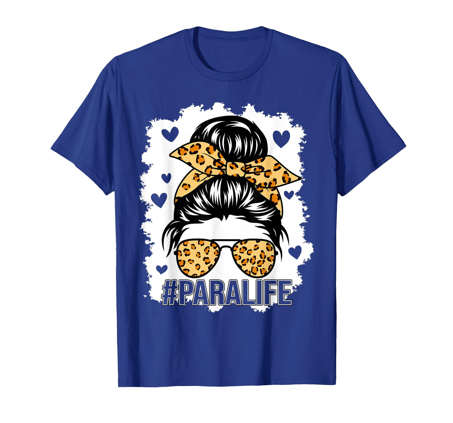 Bleached Teacher Para Life Paraprofessional Cute Messy Bun T-Shirt