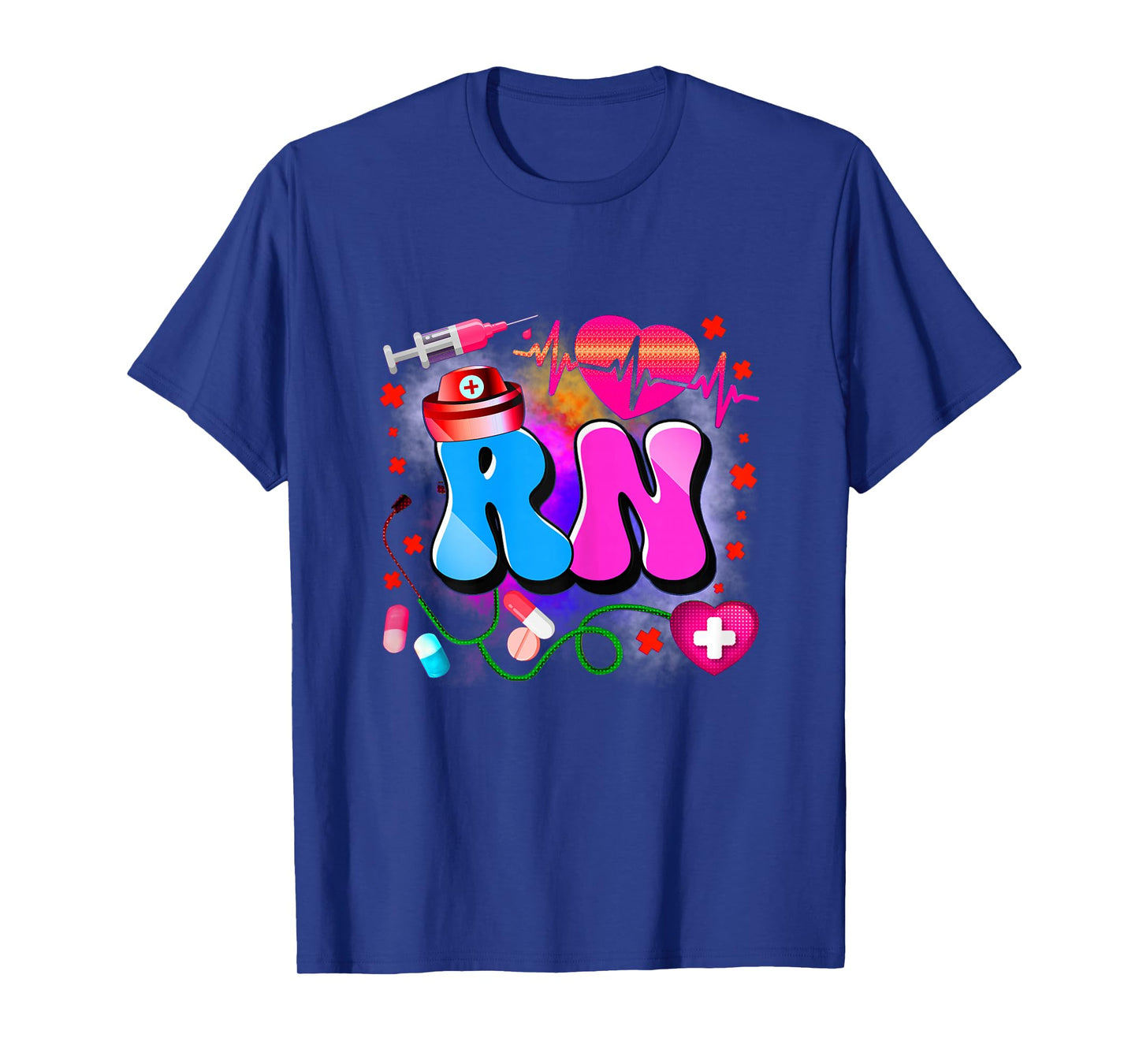 Registered Nurse RN – Colorful Tie Dye Healthcare Style T-Shirt