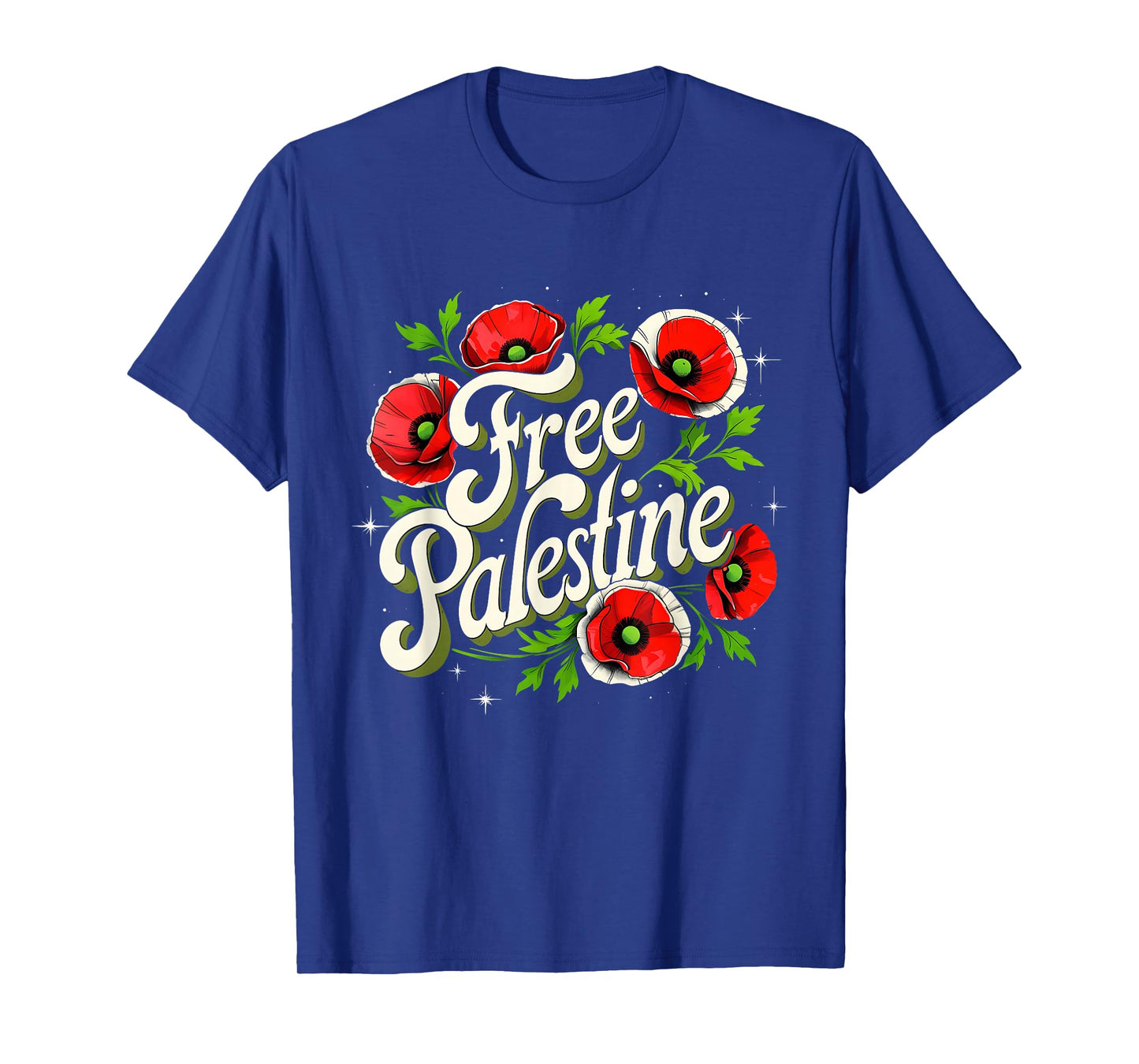 Free Palestine Floral Peace Protest Art Tee T-Shirt