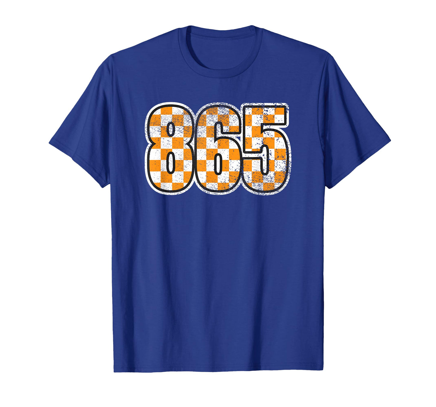 Volunteer State Orange and White Checkerboard Tennessee 865 T-Shirt