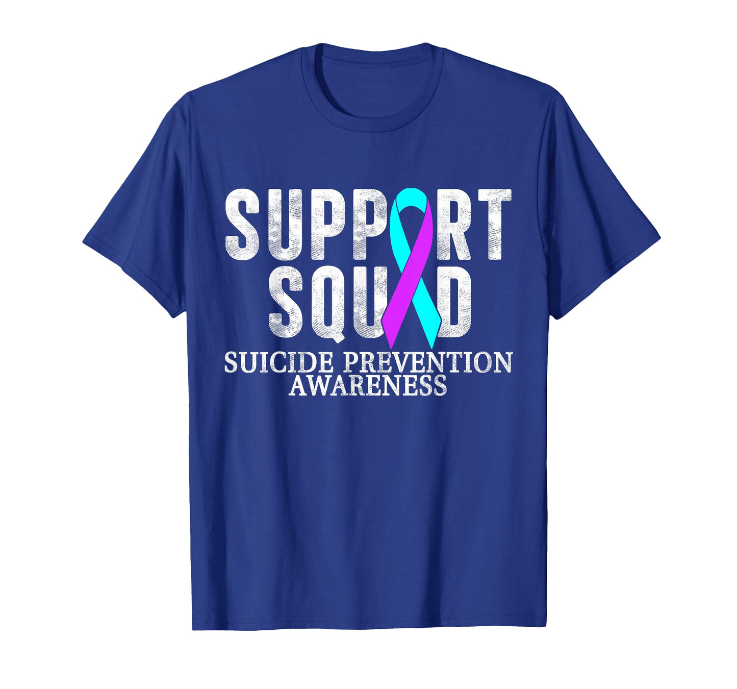 Retro Teal and Purple Ribbon Suicide Prevention Awareness T-Shirt
