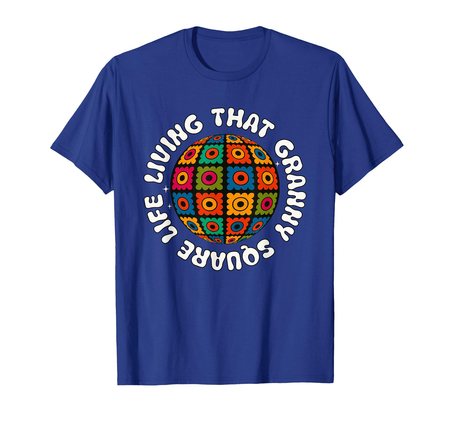 Crochet Stuff for Women Granny Square-Life Yarn Queen Retro T-Shirt