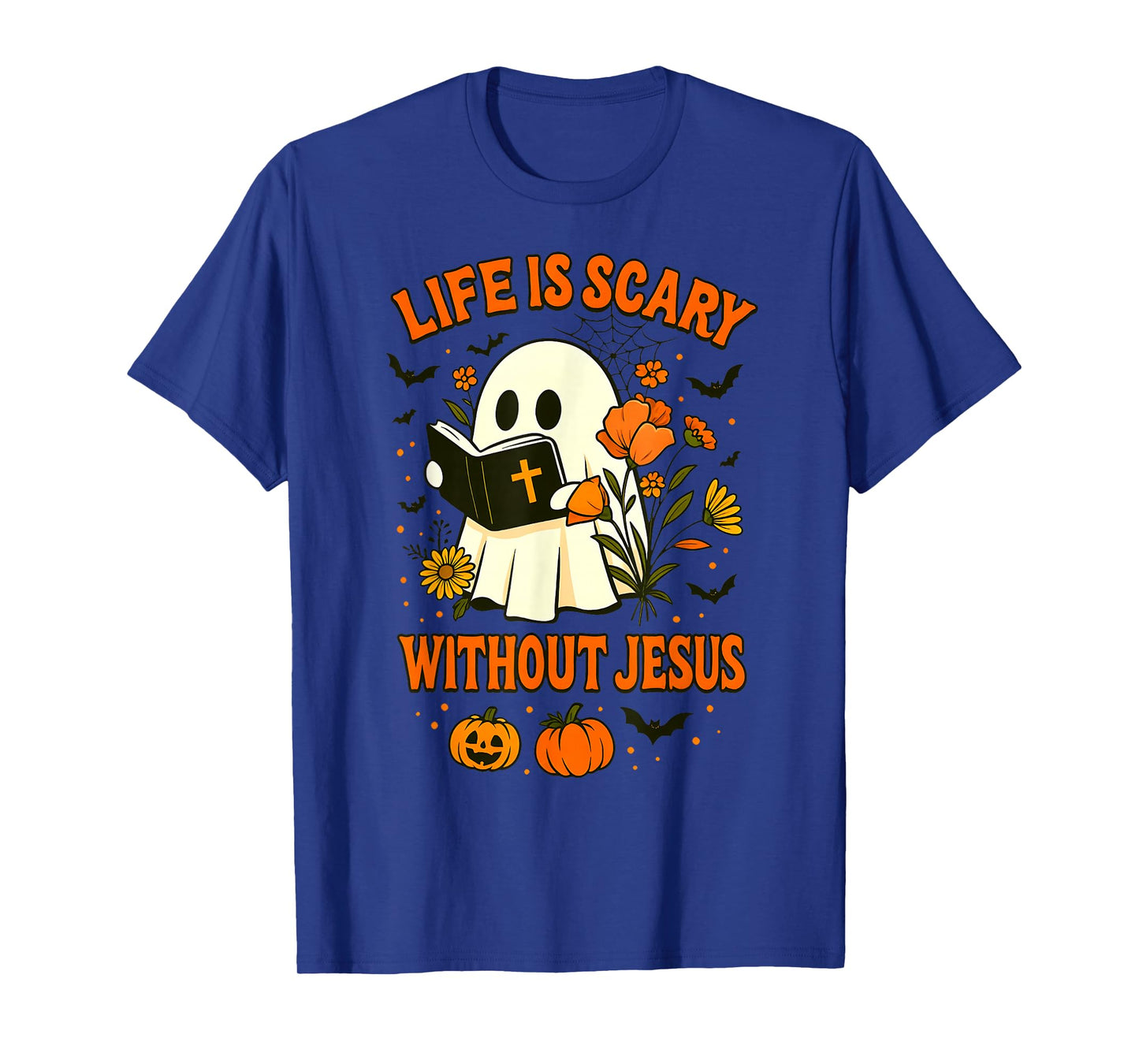 Life is Scary Without Jesus Cute Christian Ghost Halloween T-Shirt