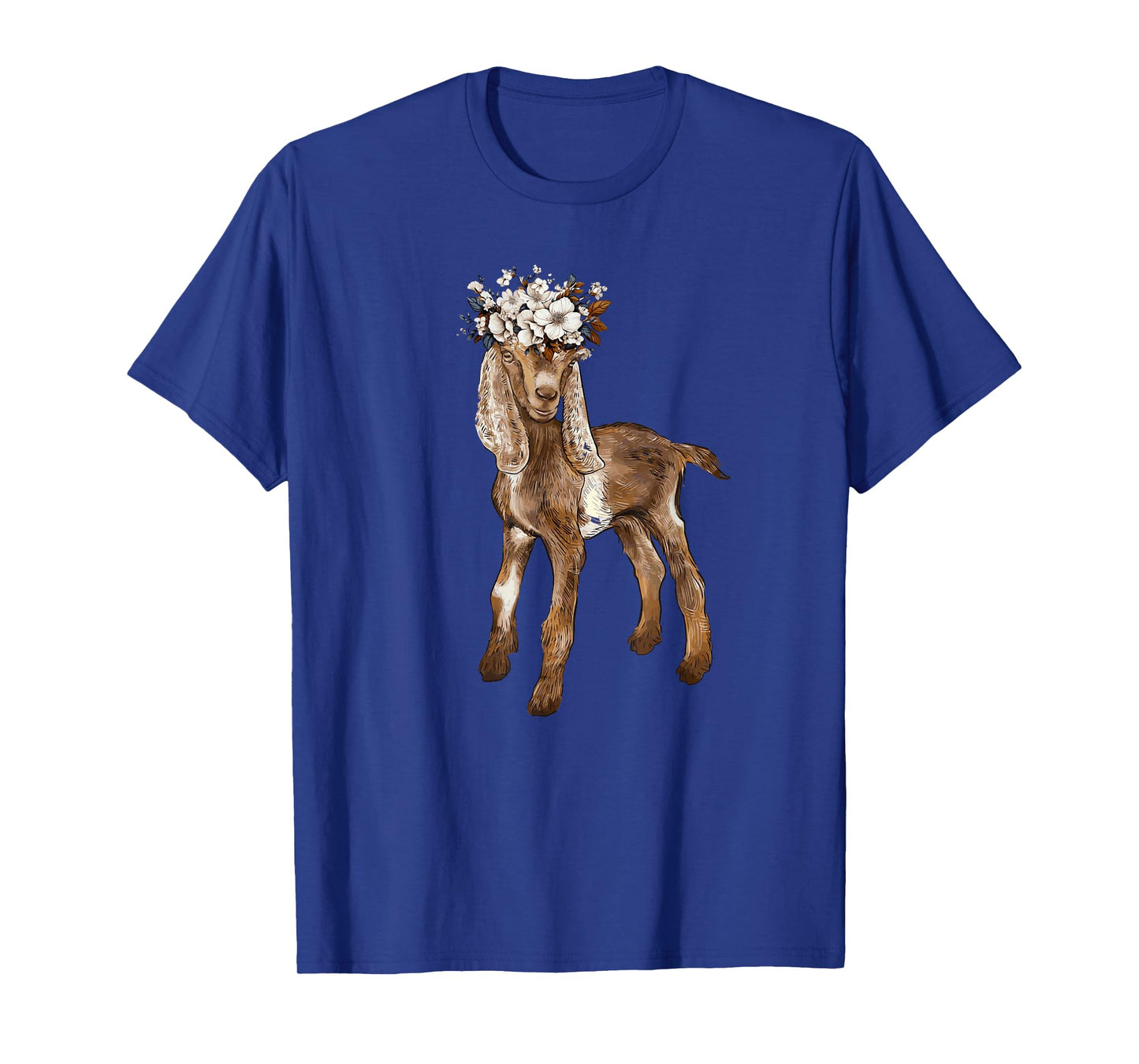 cute nubian Baby Goat with flower, nubian goat mom T-Shirt