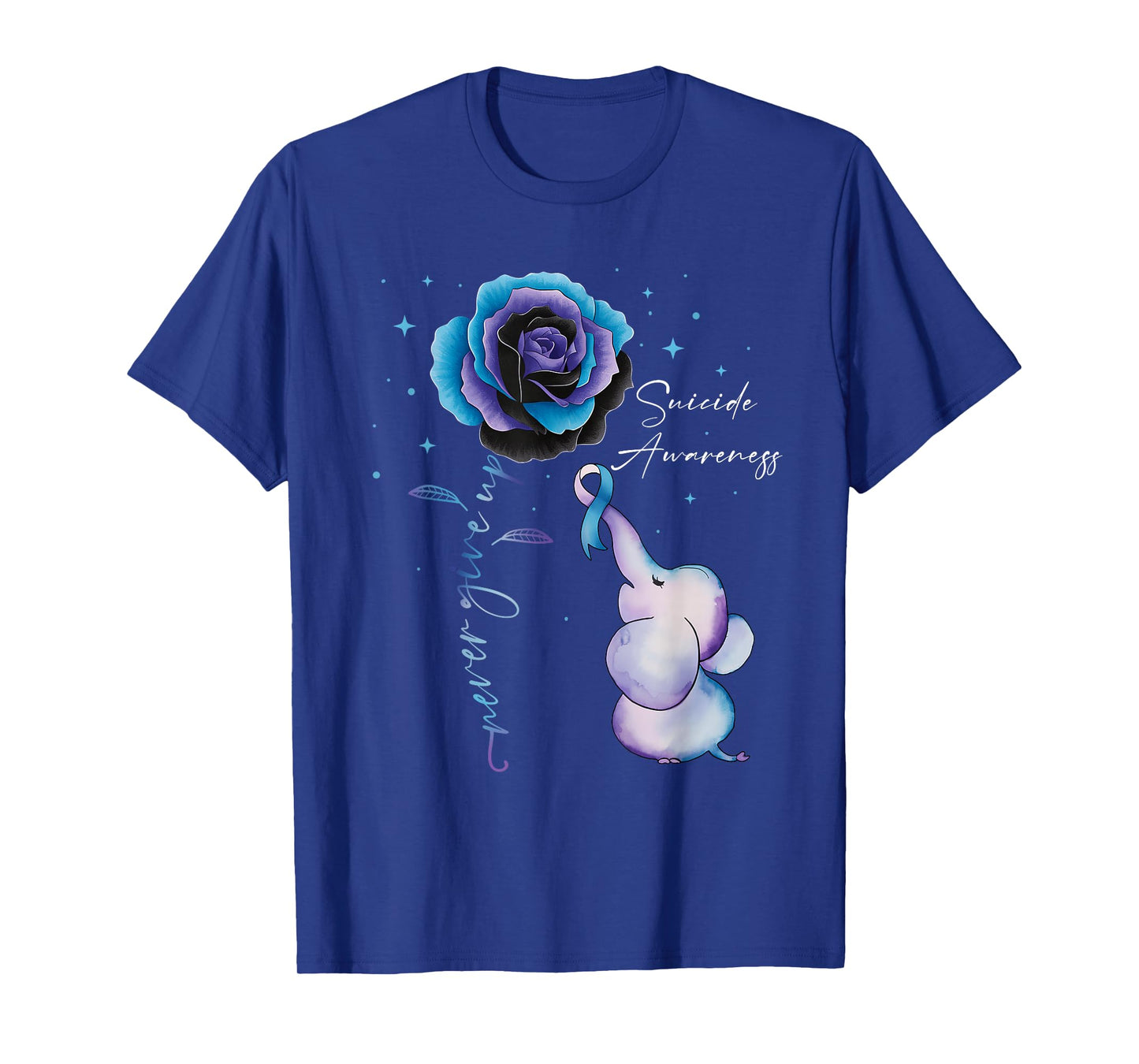 Suicide Prevention Awareness Elephant Sunflower Teal Purple T-Shirt