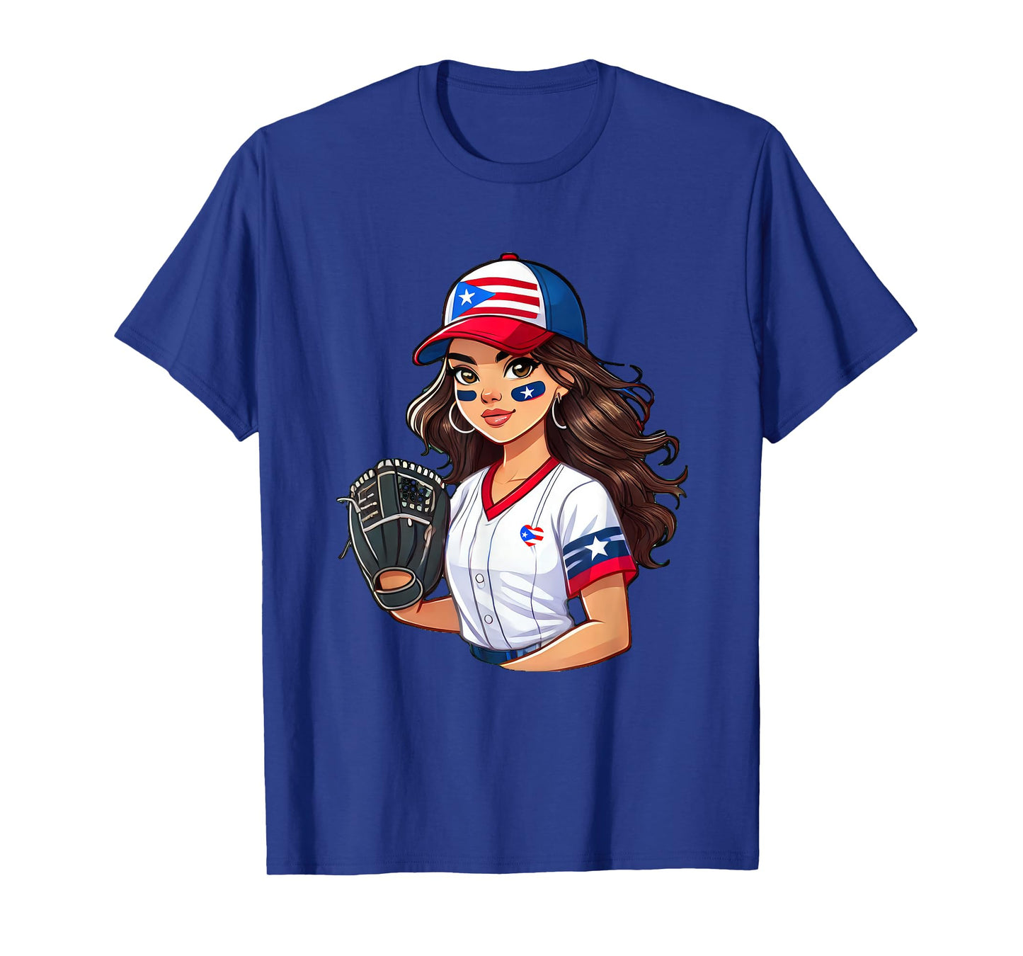 Puerto Rico Softball Womens Baseball Boricua Flag Girl Cool T-Shirt