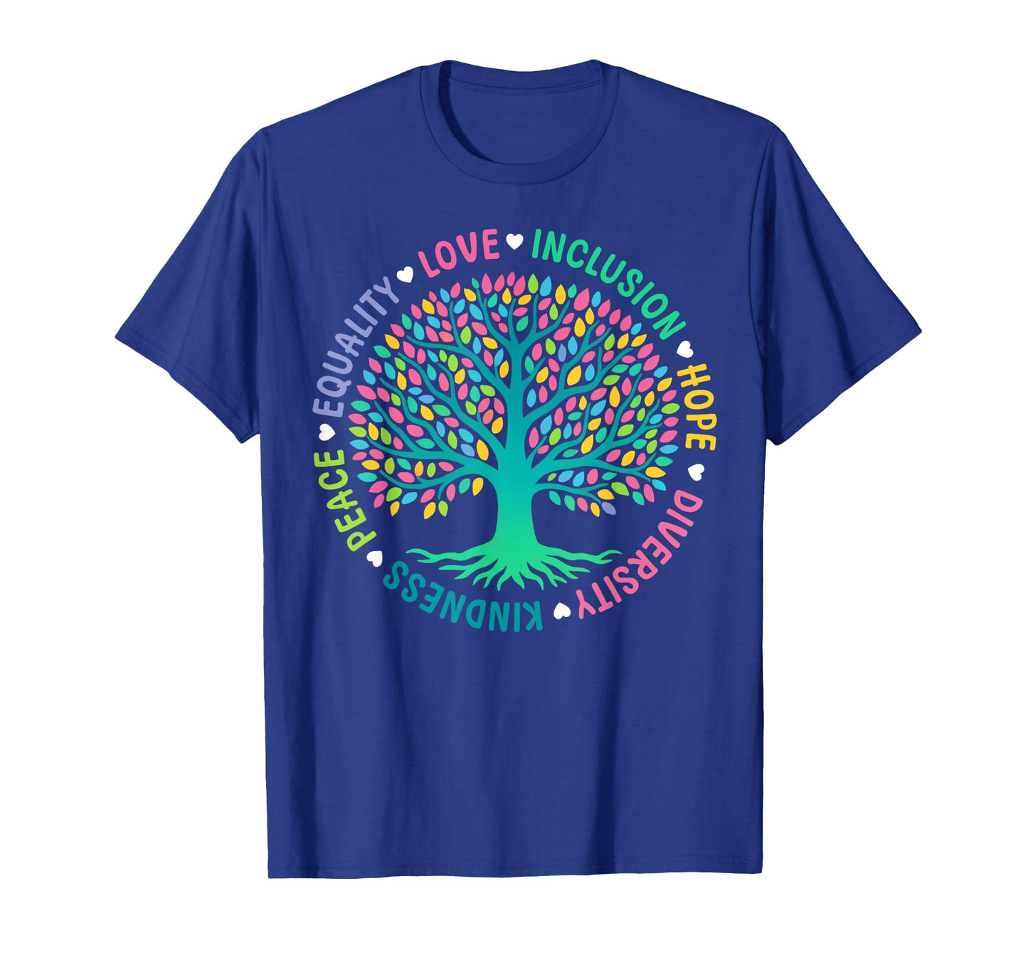 Tree of Life Kindness Peace Inclusion Love Diversity Retro T-Shirt