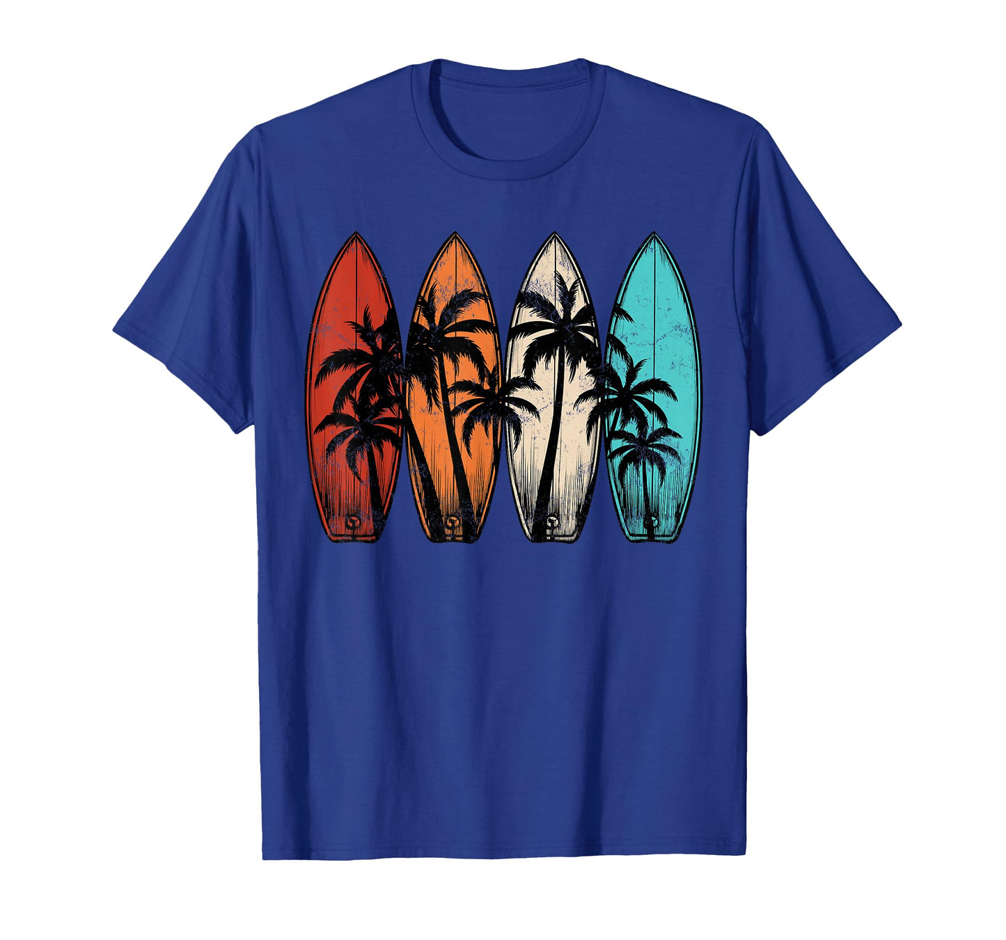 Tropical Hawaiian Surfboards Tropical Palm Tree Beach Vibes T-Shirt