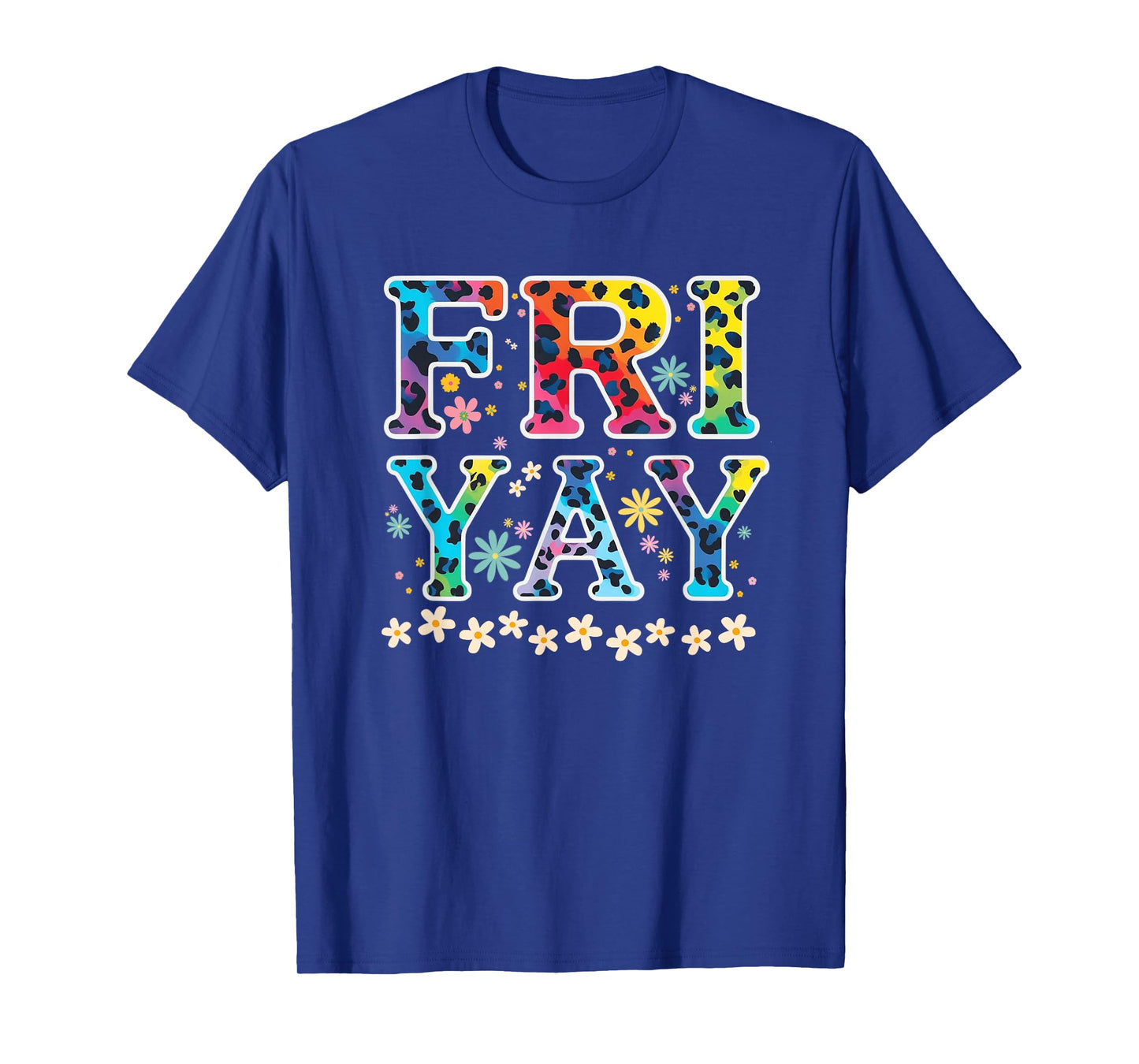 Retro Fri-Yay Friday Funny Fri Yay Teacher School Leopard T-Shirt