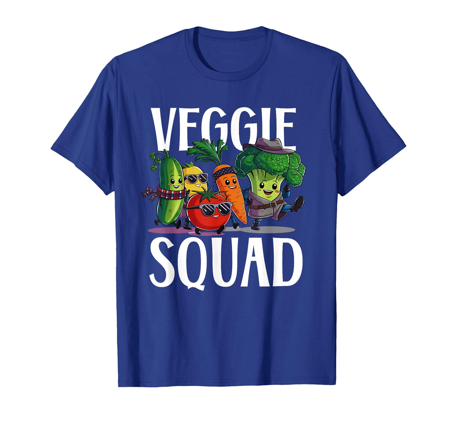 Veggie Squad Retro Vegetable Party Vegan Vegetarian crew T-Shirt