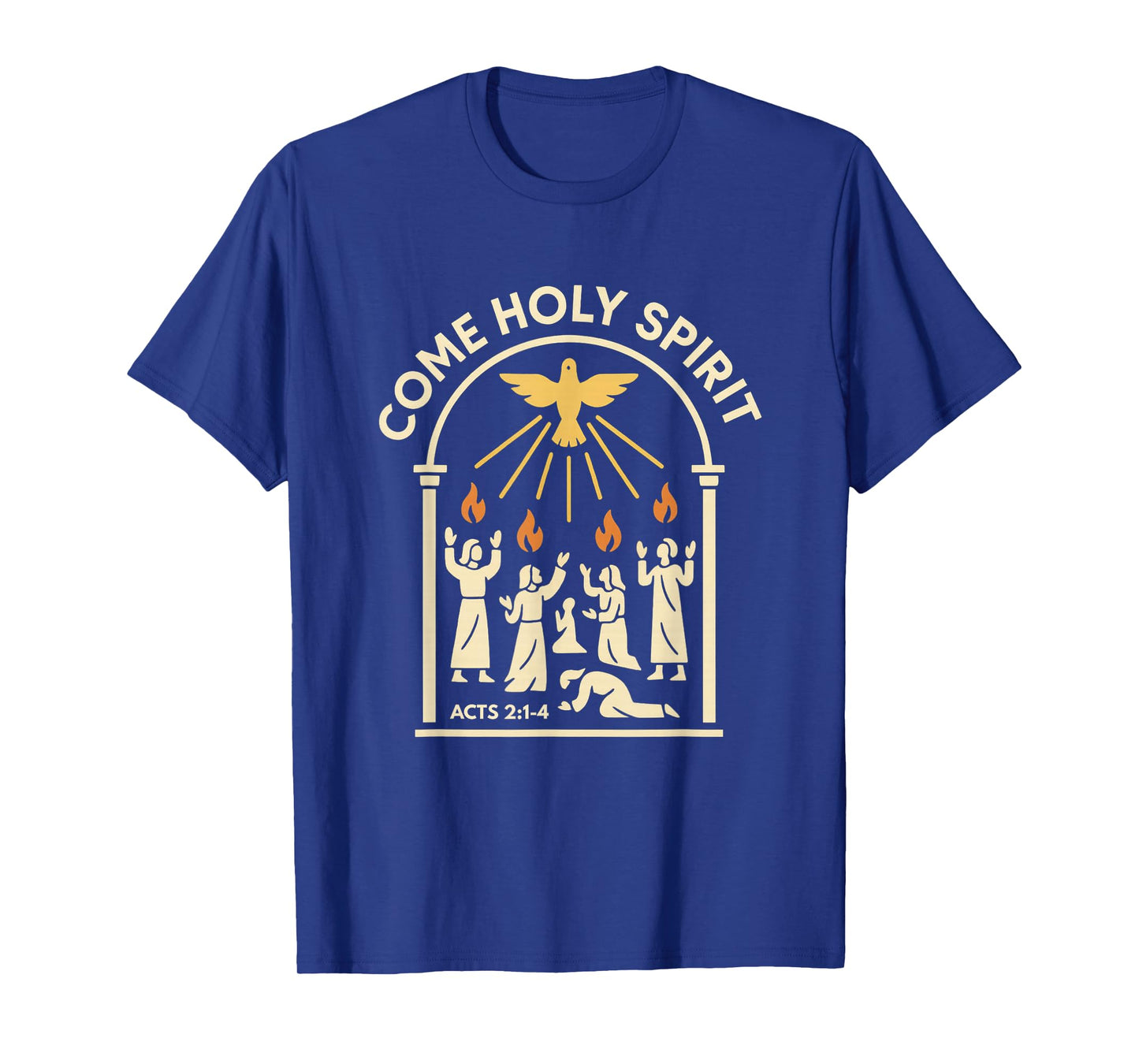 Come Holy Spirit Acts 2 Flames of Fire Baptism Dove T-Shirt