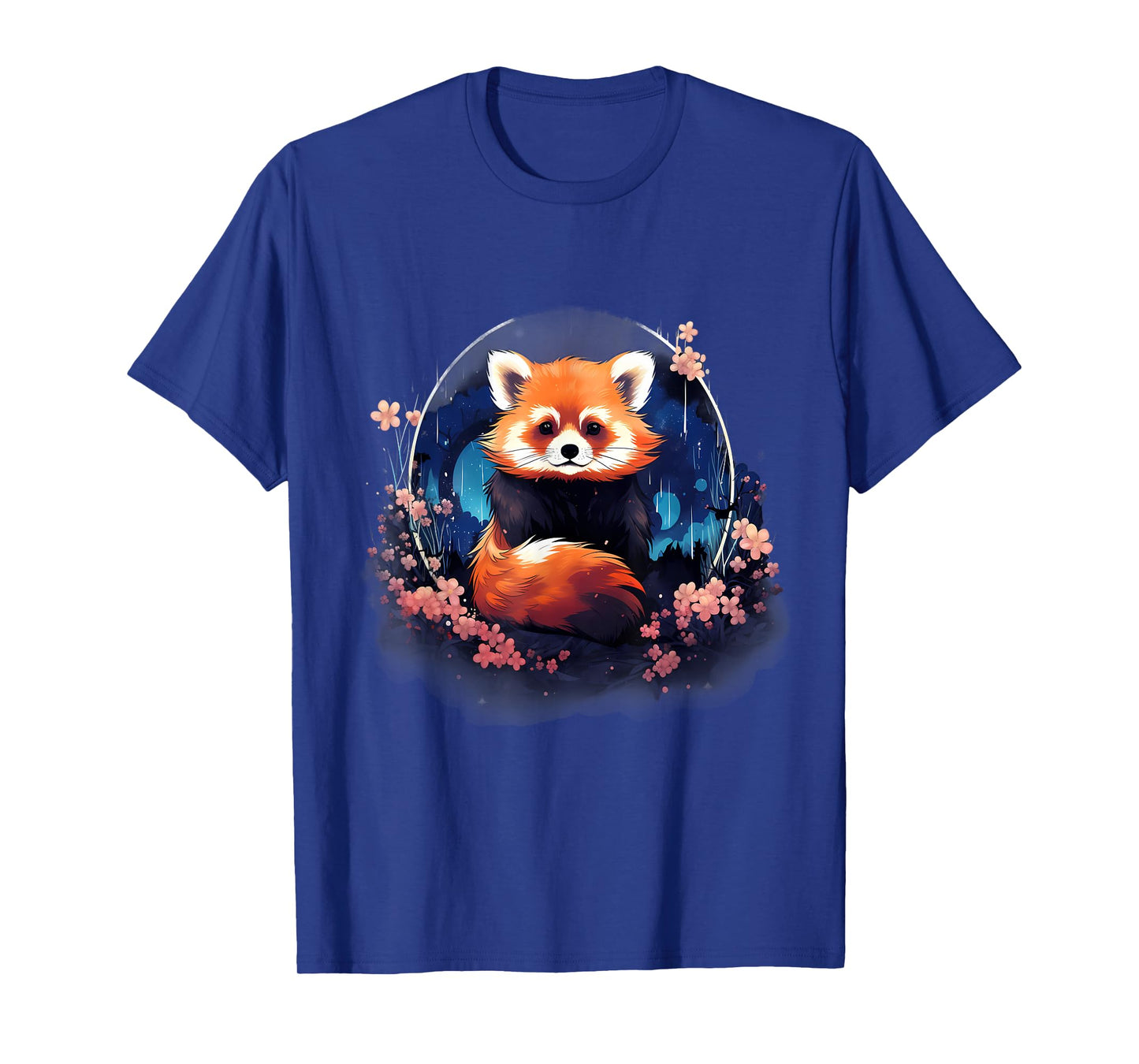 Red Panda Wildlife Nature Artwork Floral Animal Lovers T-Shirt
