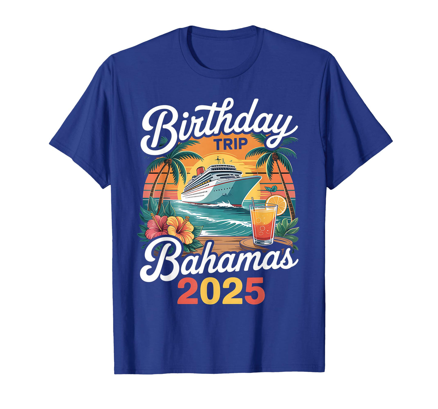 Bahamas Birthday Trip 2025 Crew Tropical Beach Vacation T-Shirt