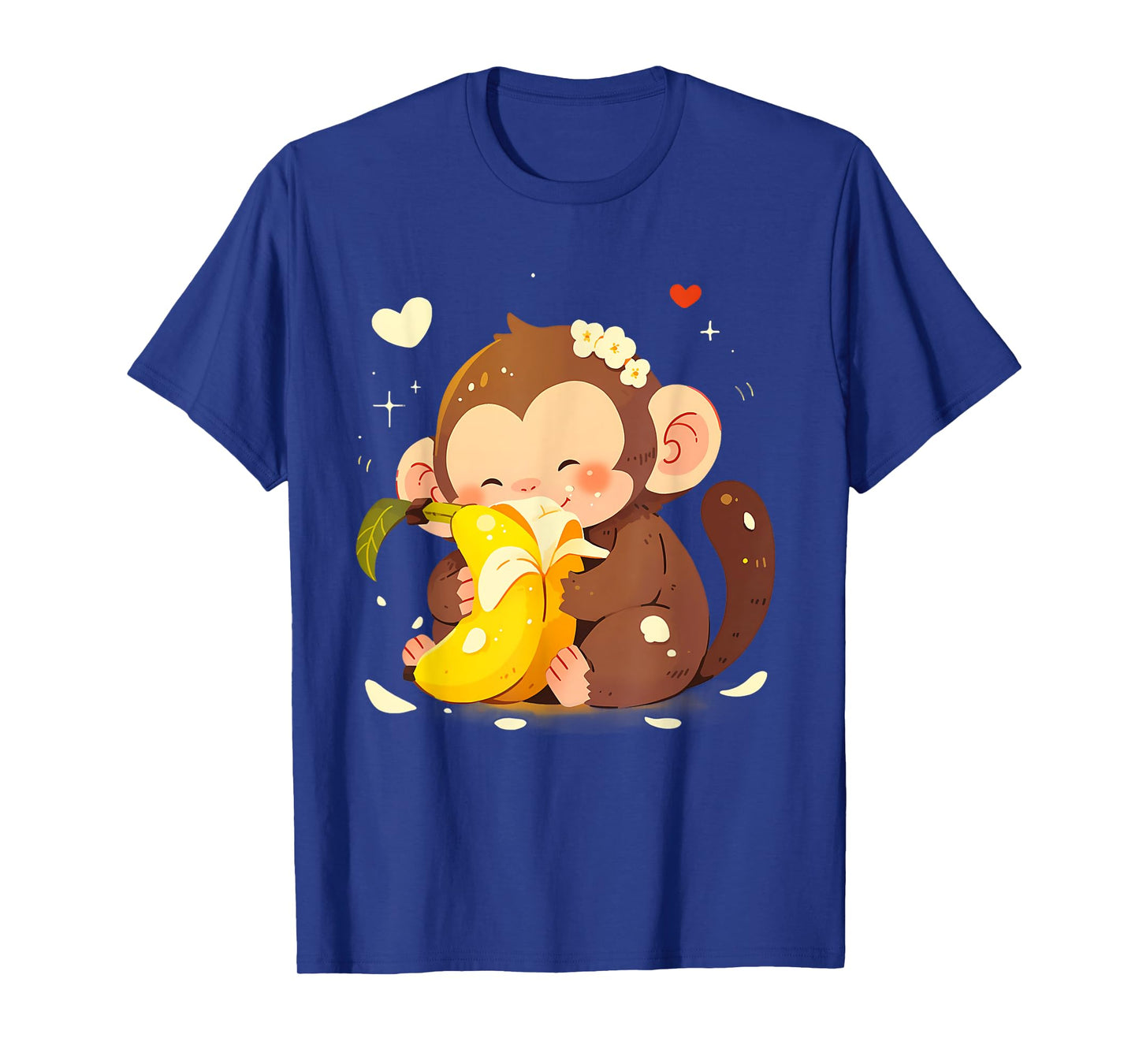 Banana Monkey Cute Monkey Drawing Bananas Fruit Wildlife T-Shirt