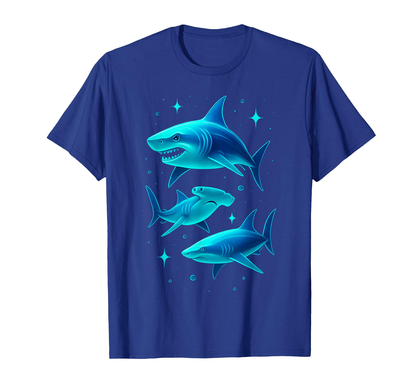 Retro Ocean Wildlife White Shark Hammerhead Sharks Lover T-Shirt