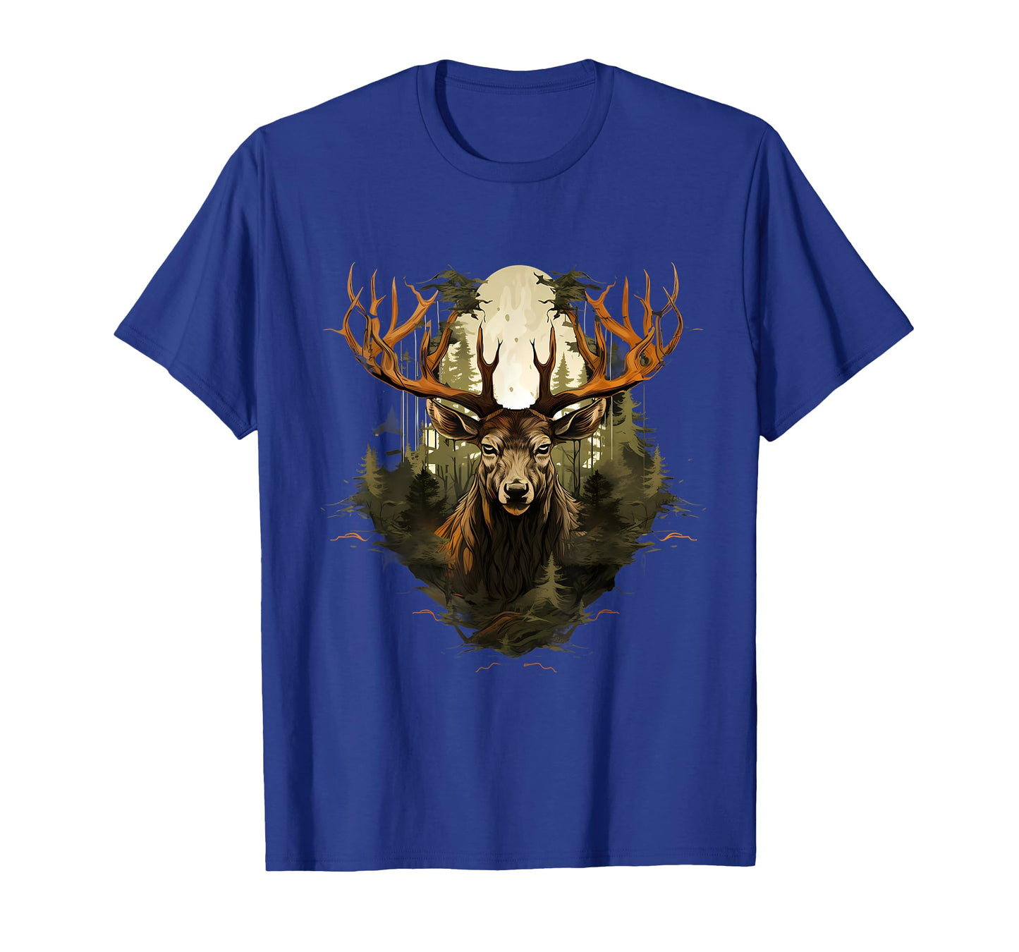 Deer Wildlife Nature Motif Animal Lovers Landscape Forest T-Shirt