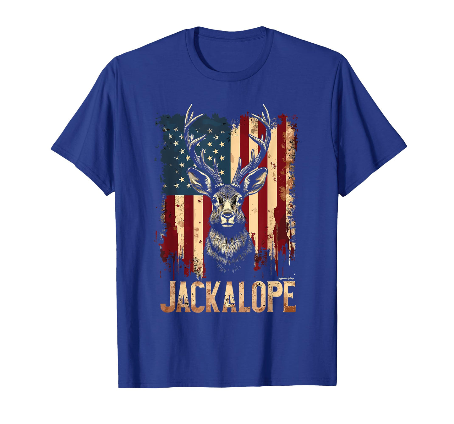 Jackalope American Flag Urban Wildlife T-Shirt