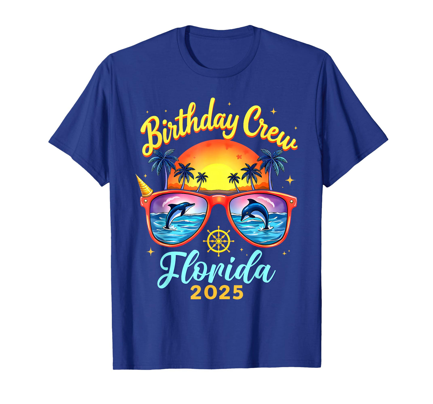 Birthday Crew Vacation Florida 2025 Party Matching Cruise T-Shirt