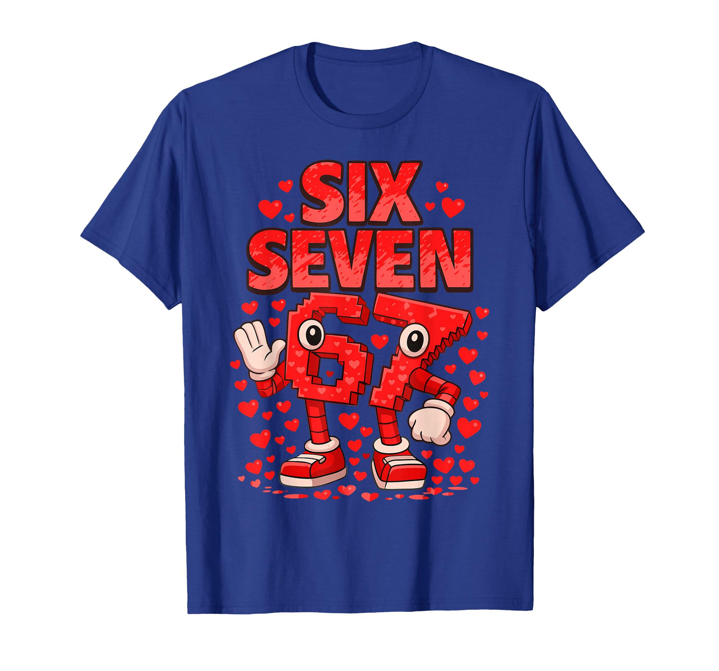 Kids Meme 67 Six Seven 6 7 Valentine Heart T-Shirt - T-Shirt | Royal