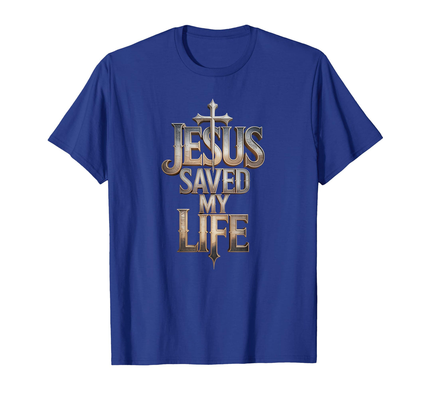 Jesus Saved My Life Fat Cross Christian T-Shirt