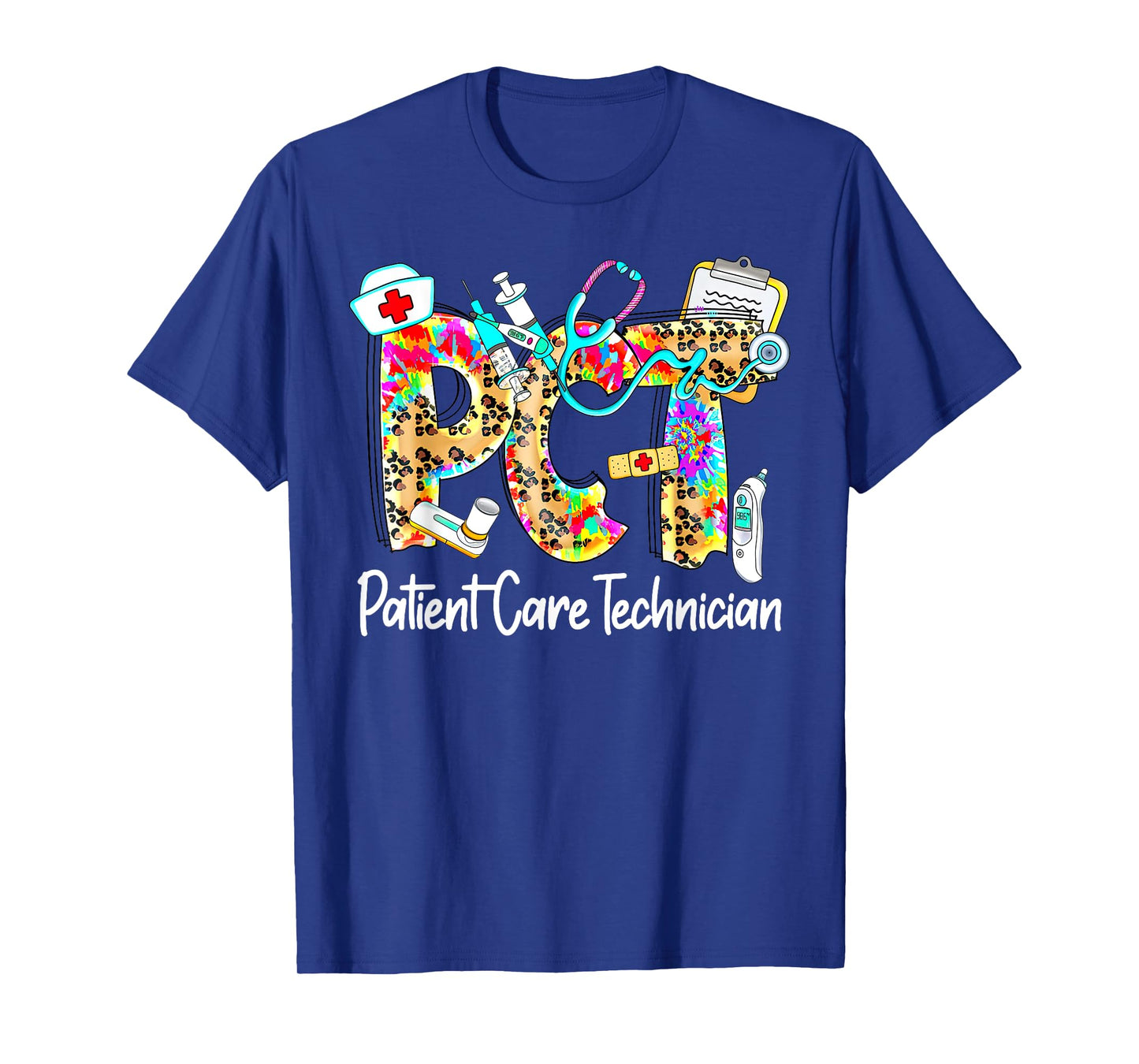 Retro Leopard PCT Patient Care Technician Medical Assistant T-Shirt