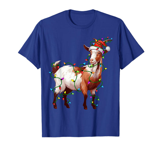 Goat Santa Christmas Tree Lighting Xmas Funny T-Shirt