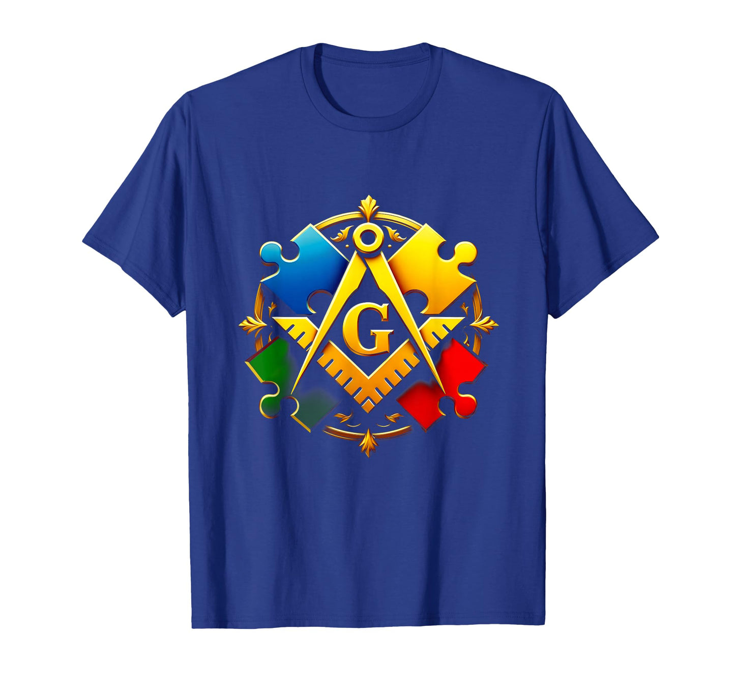 Autism Awareness Freemason Masonic Lodge Mason Puzzle T-Shirt