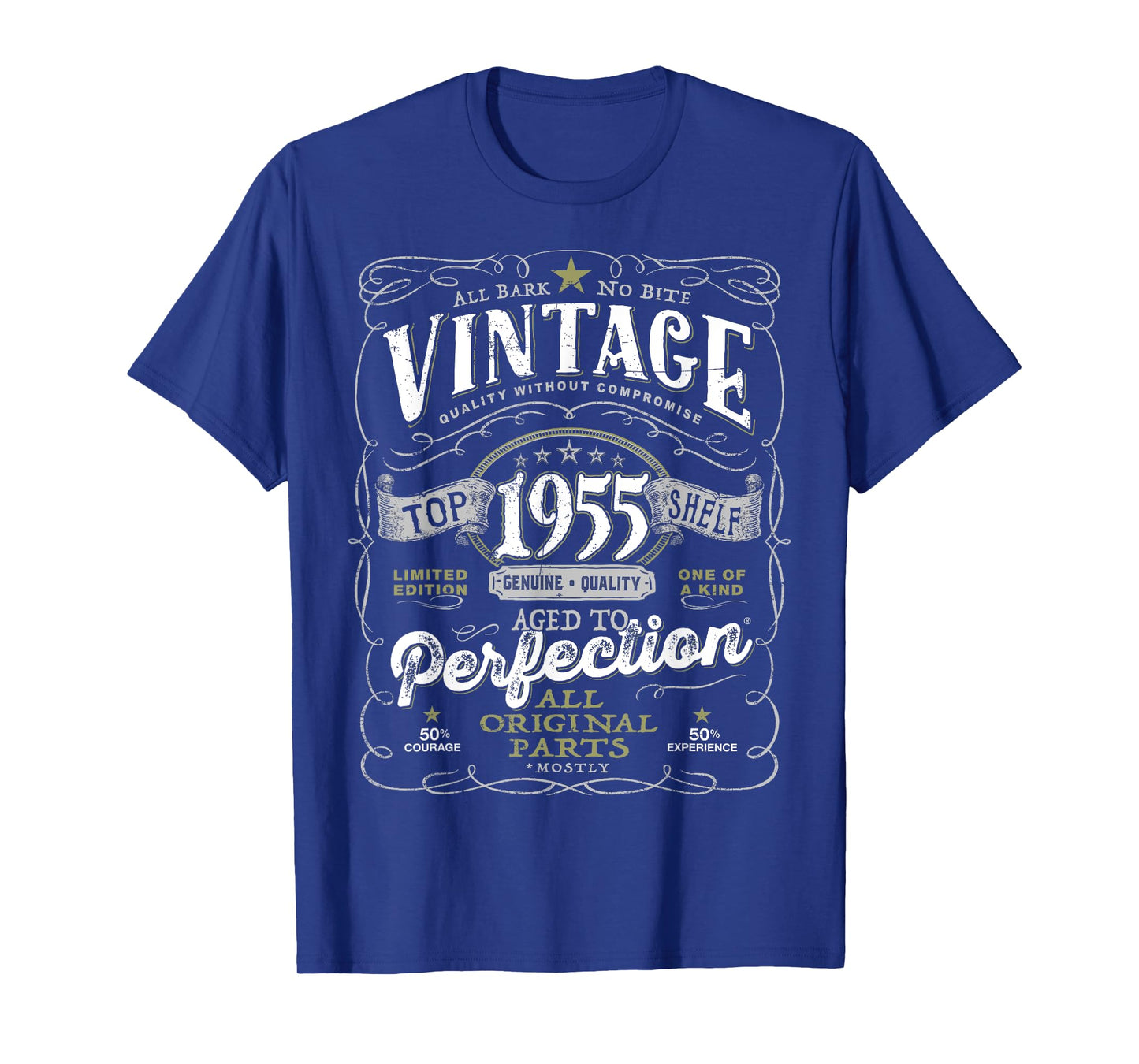70th Birthday Tee for Men Vintage 1955 Original Parts Mostly T-Shirt