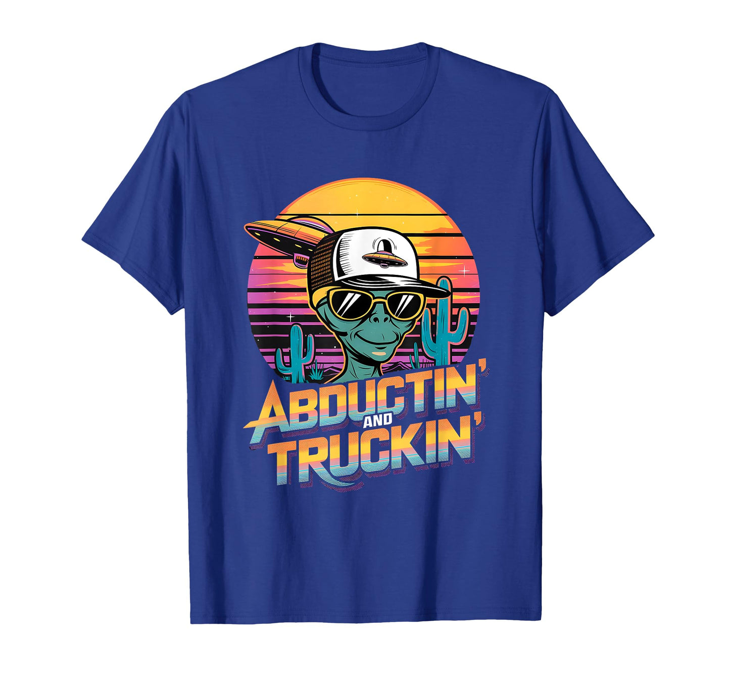 Alien and UFO trucker design. Abductin' and Truckin' T-Shirt