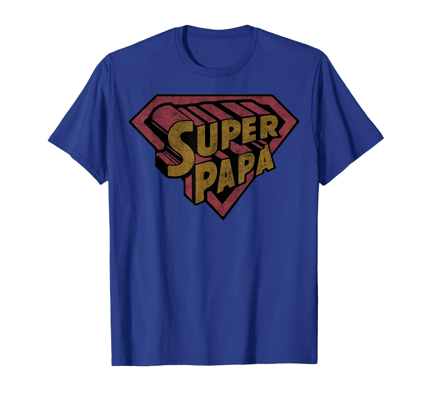 Super Papa Hero Shield Emblem Design T-Shirt