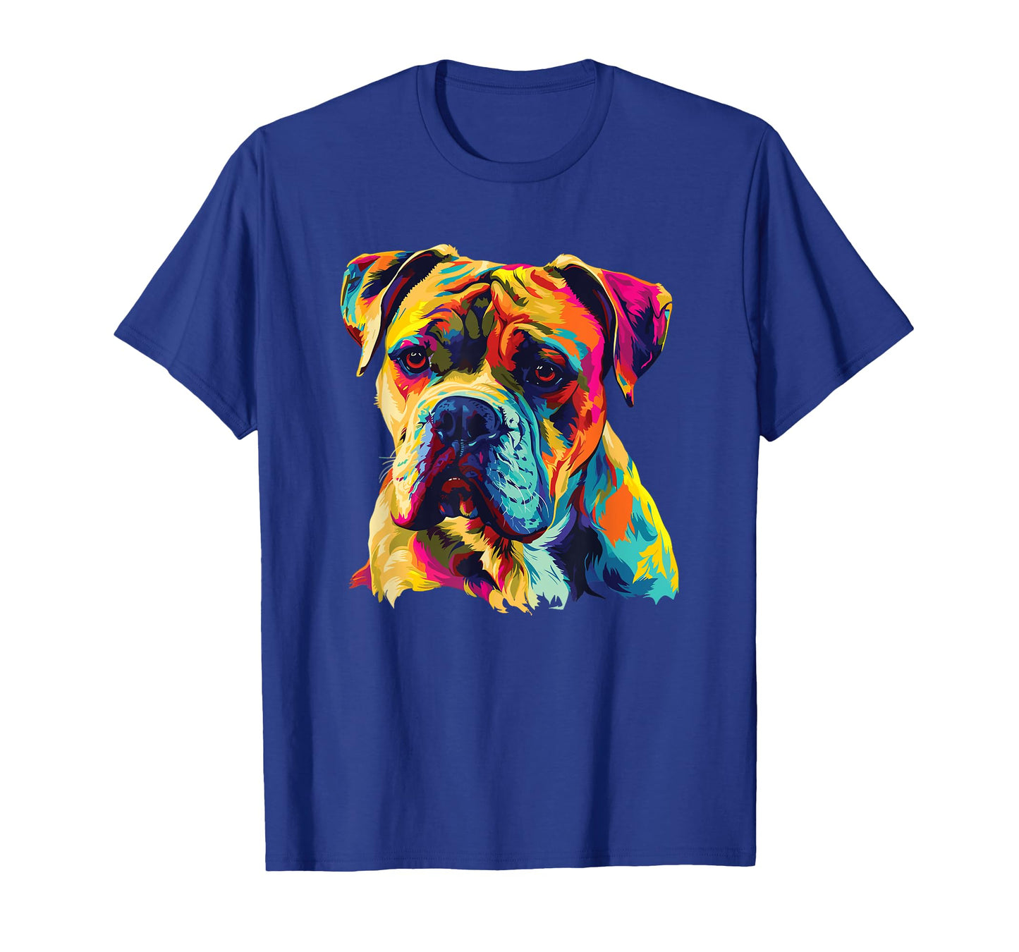 Watercolor Colorful American Bulldog Dog T-Shirt for Men Women Girls Kids