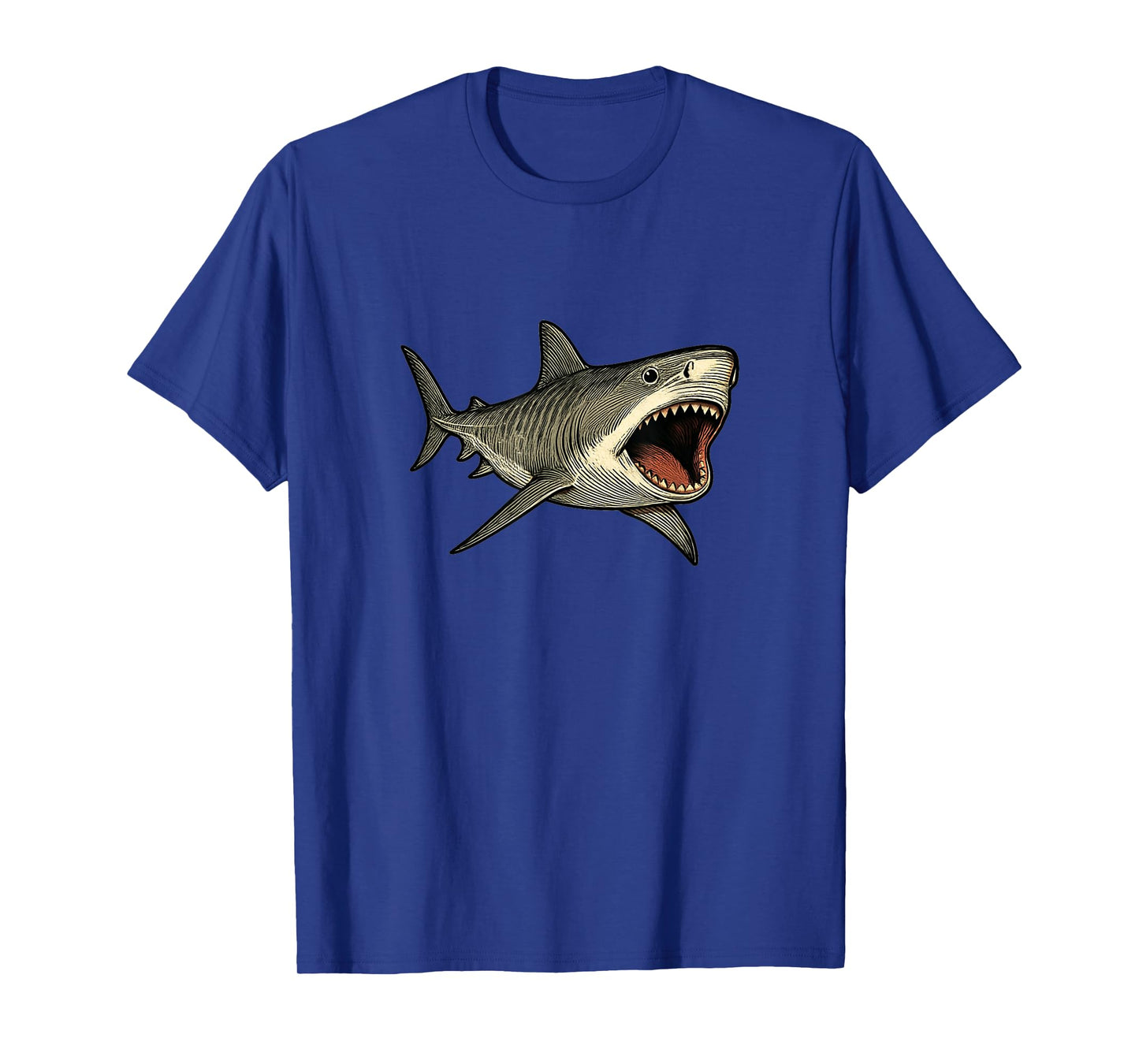 Tiger Shark with Open Mouth Ocean Design T-Shirt