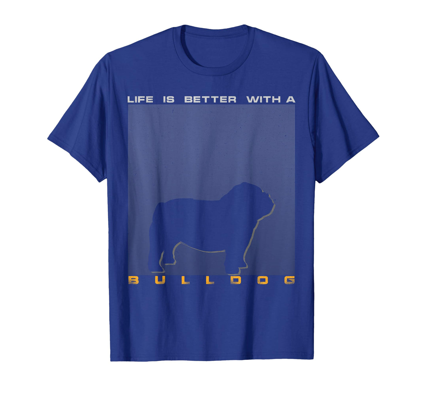 Vintage Life Is Better With A Bulldog Silhouette Men Women Kids T-Shirt