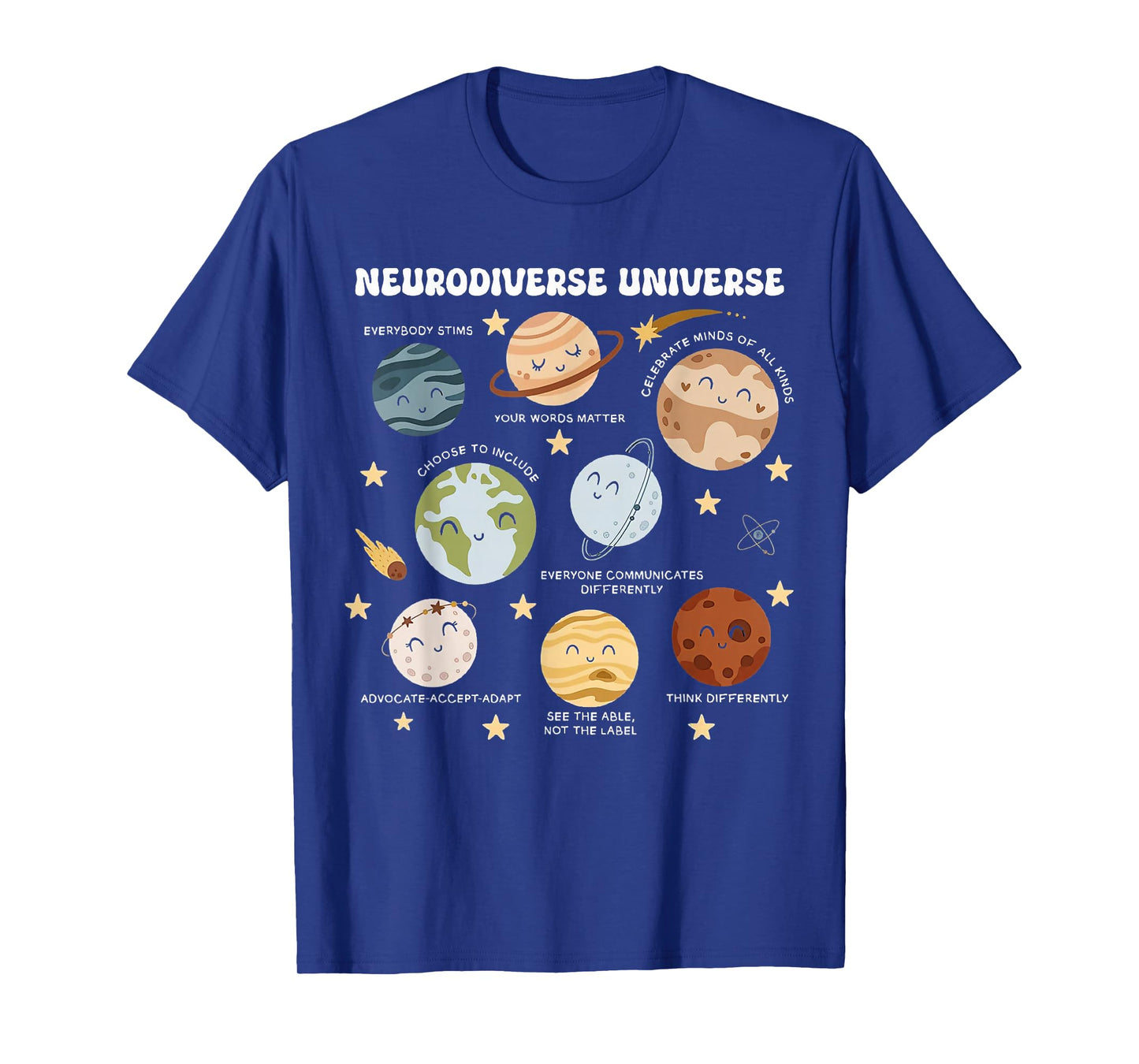 Neurodiverse Universe Space Planet Special Education Teacher T-Shirt