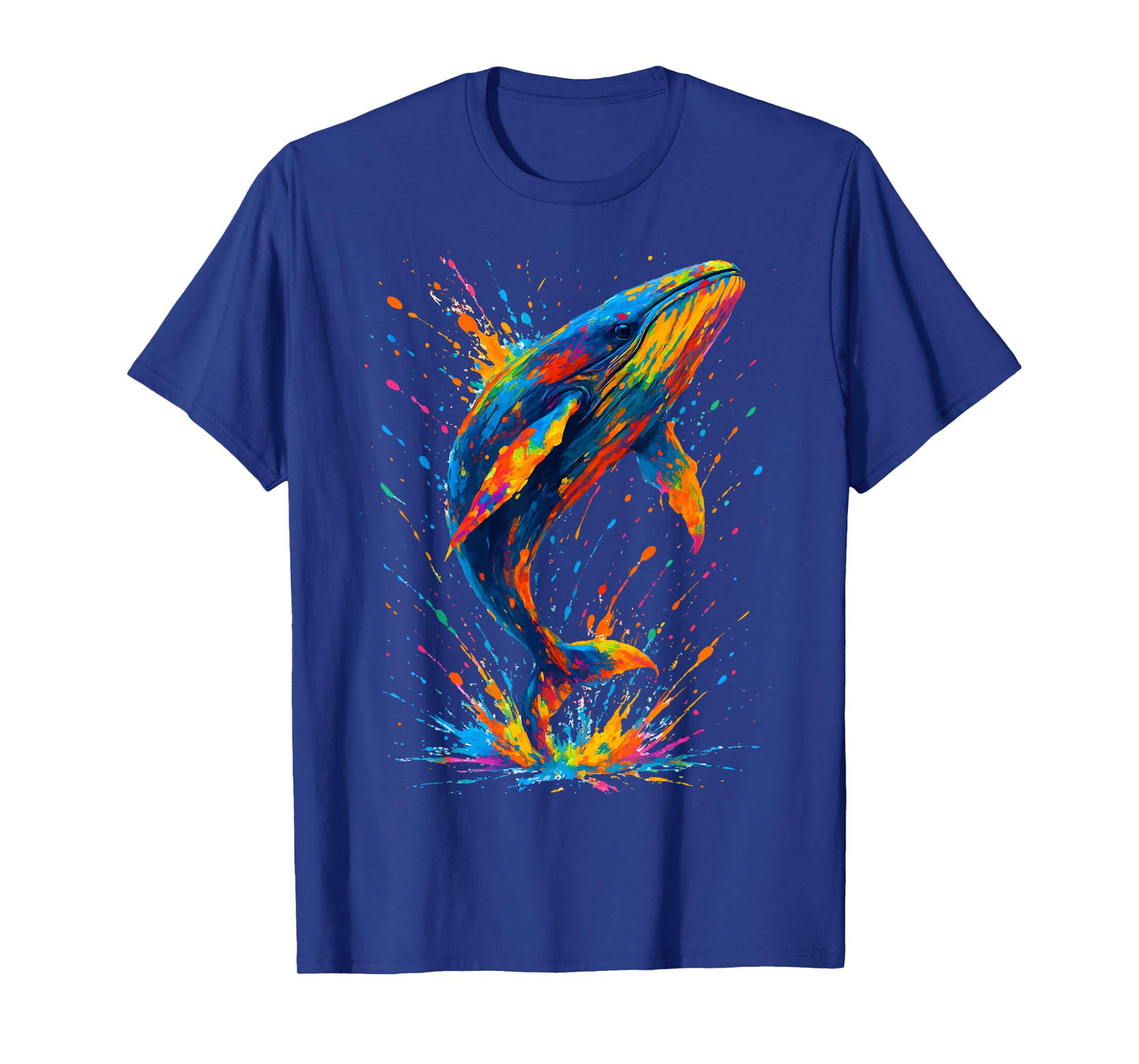 Colorful Whale Splash Ink Art Ocean Animal Whale lovers T-Shirt