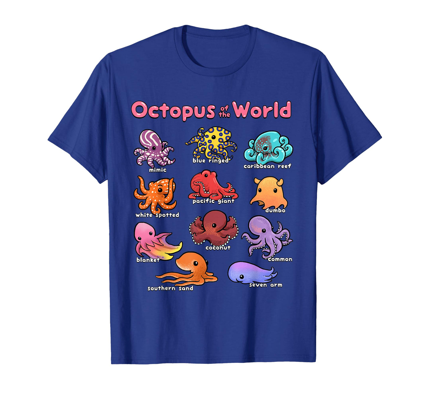 Octopus Sea Animals of the World Octopus Lover Marine Life T-Shirt