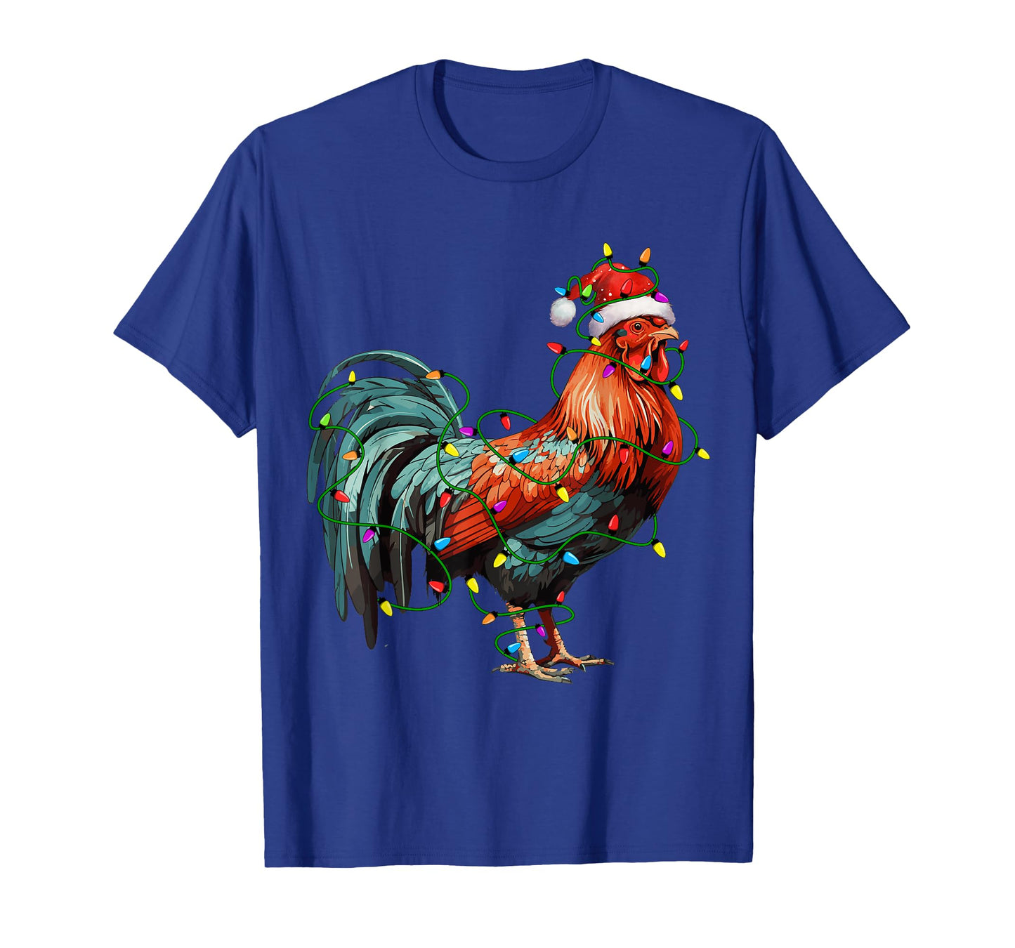 Chicken Santa Christmas Tree Lighting Xmas Funny T-Shirt