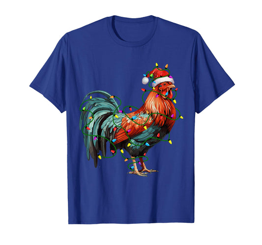 Chicken Santa Christmas Tree Lighting Xmas Funny T-Shirt