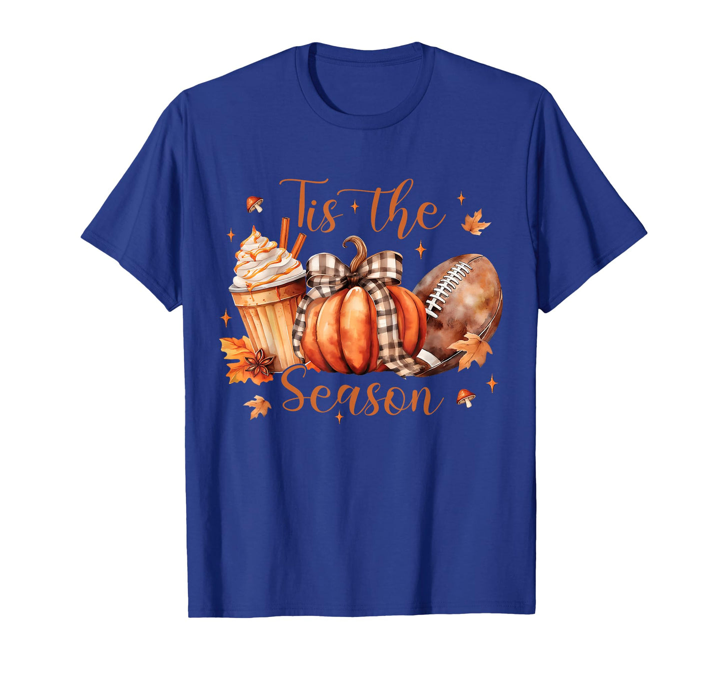Coquette Tis The Season Pumpkin Thanksgiving Fall Football T-Shirt