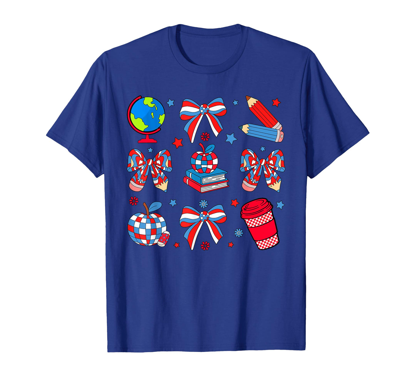Patriotic Teacher 4th of July Teacher Coquette USA American T-Shirt
