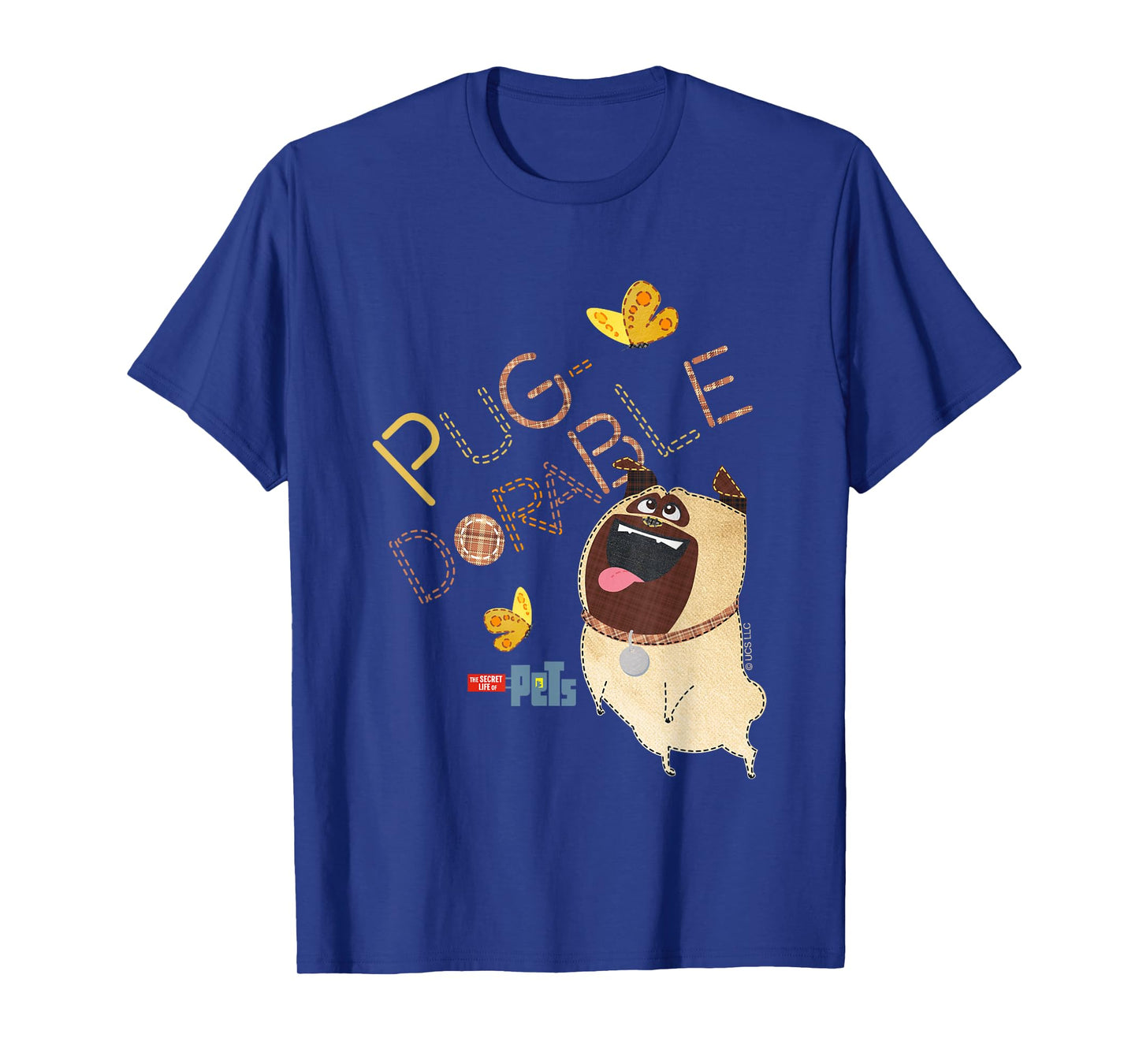 The Secret Life Of Pets Pug Dorable Playing Big Chest Poster T-Shirt